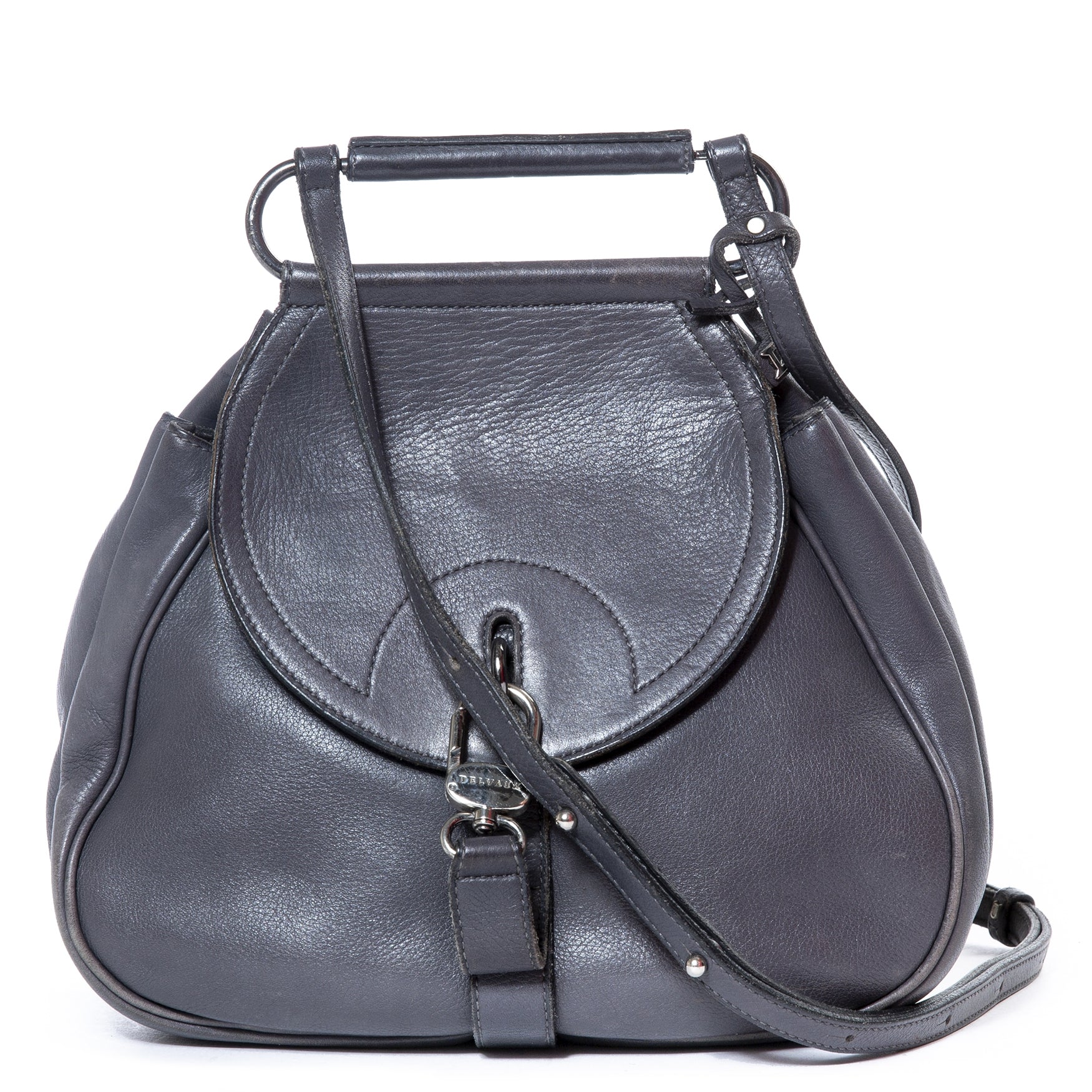 Delvaux Grey Cerceau Crossbody Bag