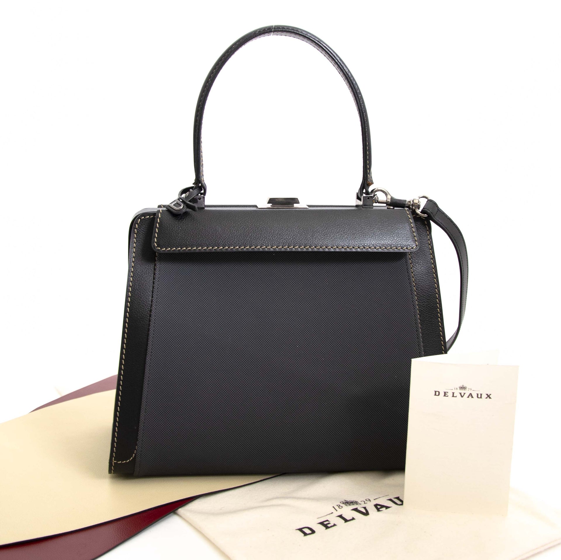Delvaux Black Illusion Handbag + covers and strap