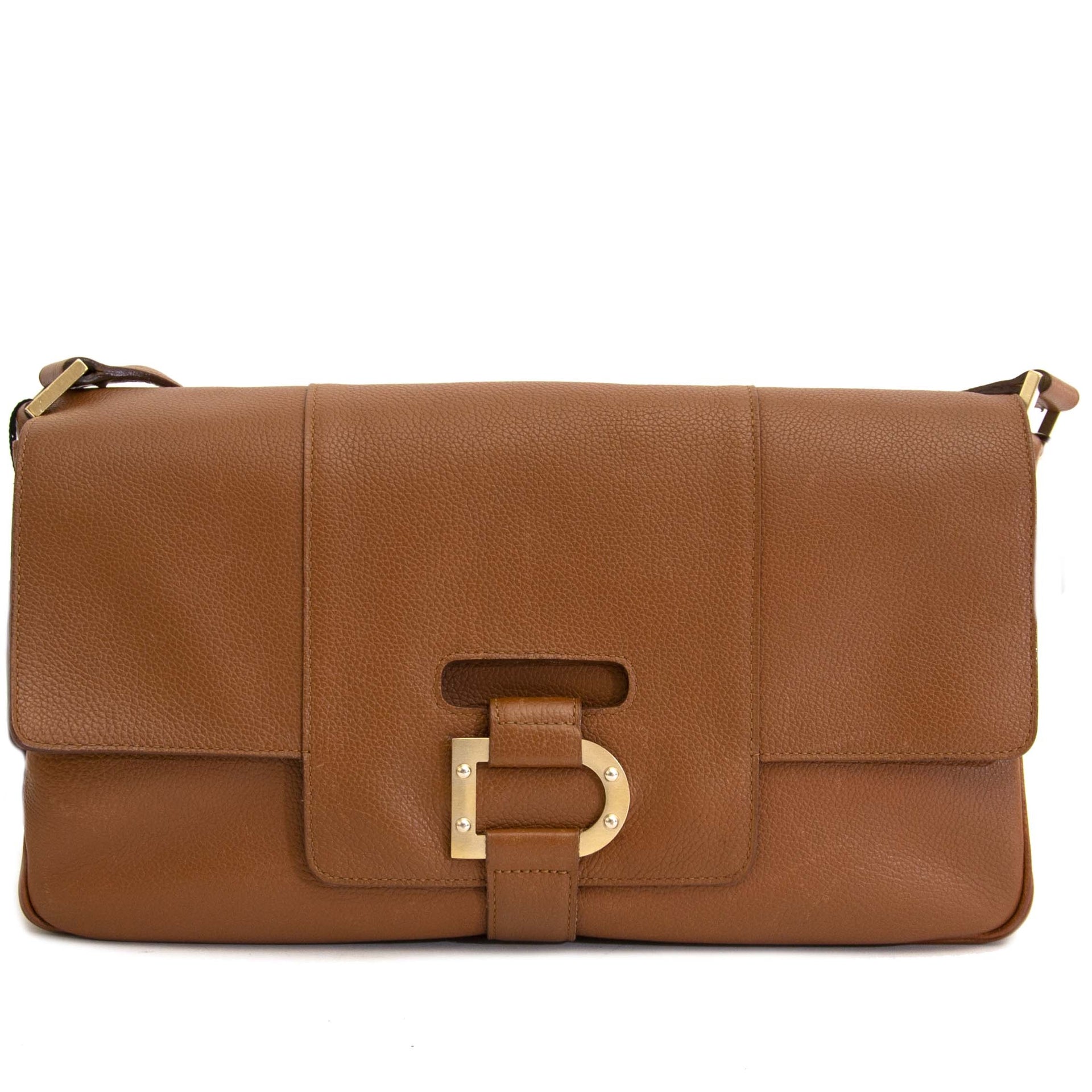 Delvaux Le Colette GM Trotteur Fauve Shoulder Bag for sale at Labellov secondhand luxury in Antwerp