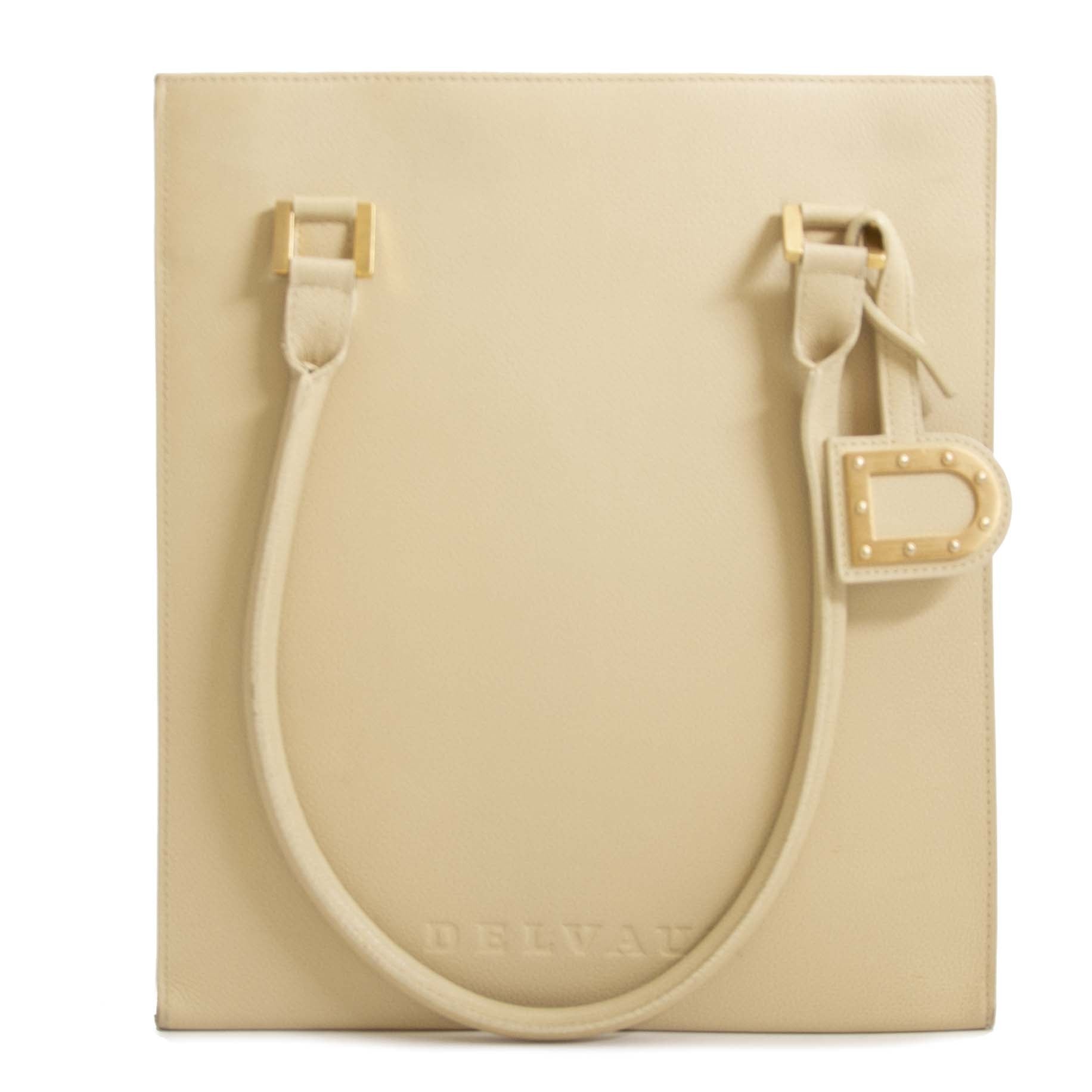 Authentic second hand vintage Delvaux Le Jeff Beige buy online webshop LabelLOV