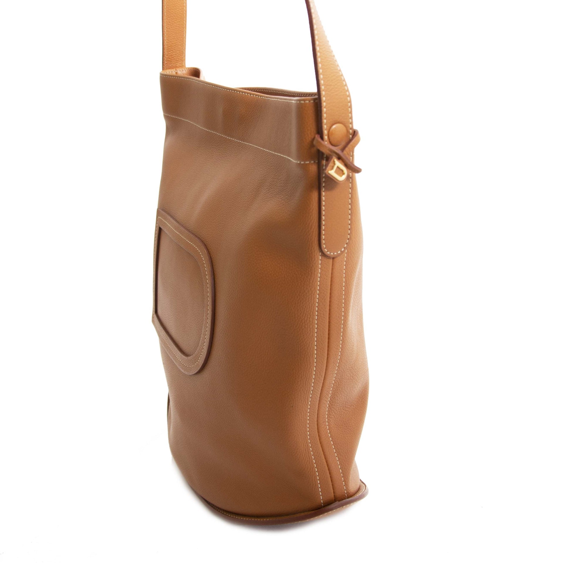 Authentique seconde main vintage Delvaux Le Pin Cognac bag achète en ligne webshop LabelLOV