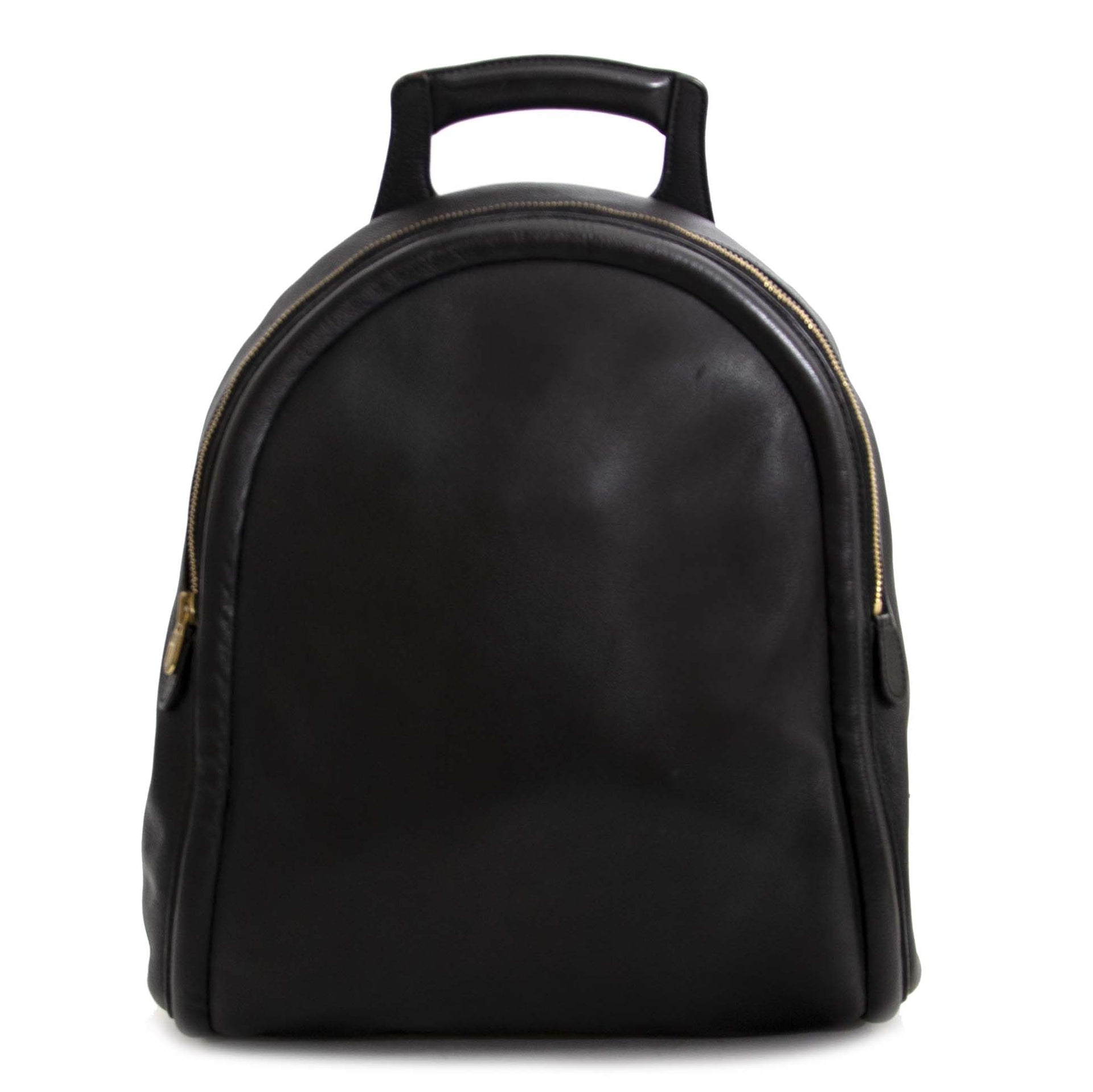 Authentic second hand vintage Delvaux Black Leather Backpack at online webshop LabelLOV