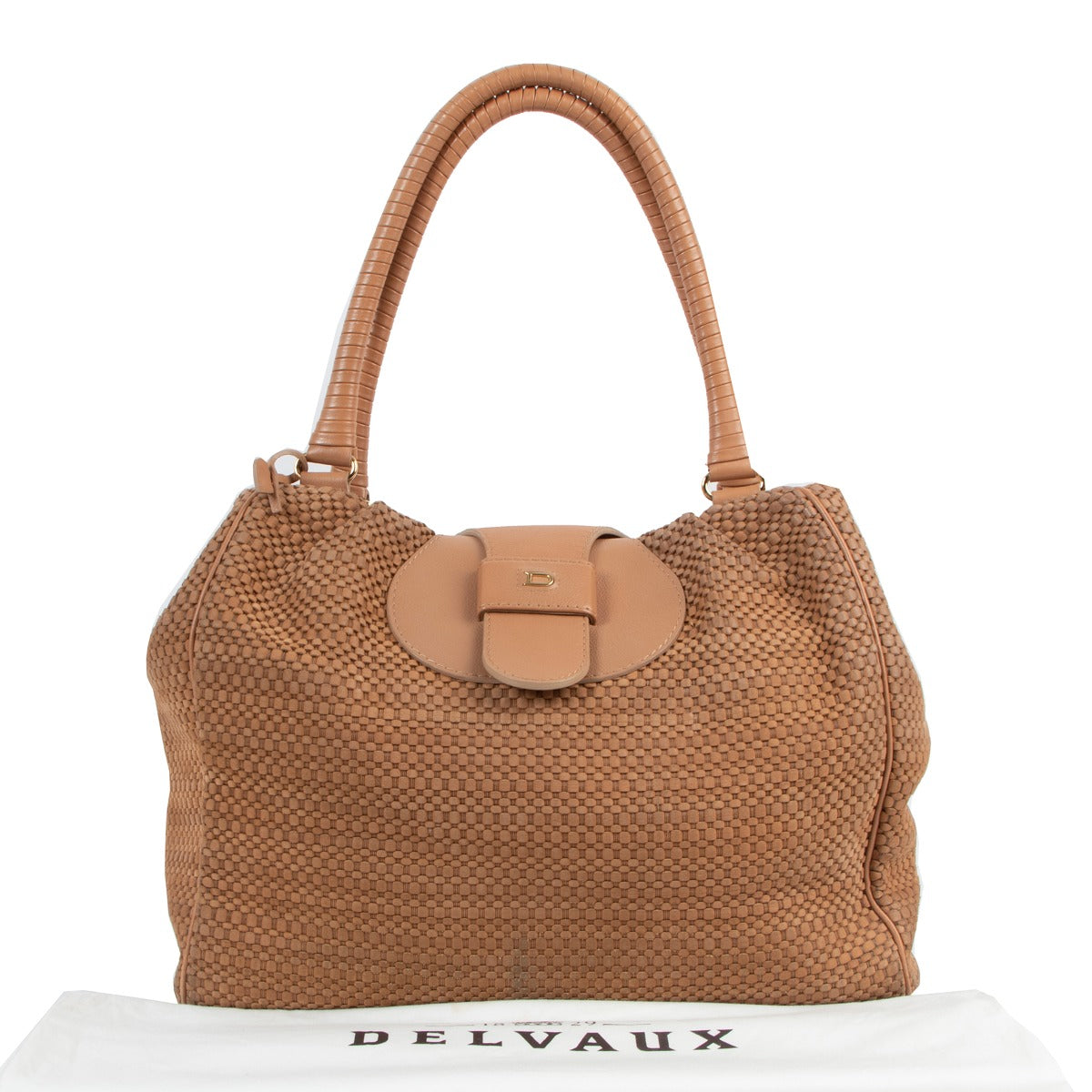 Delvaux Salmon Pink Toile de Cuir Claire Obscure Shoulder Bag