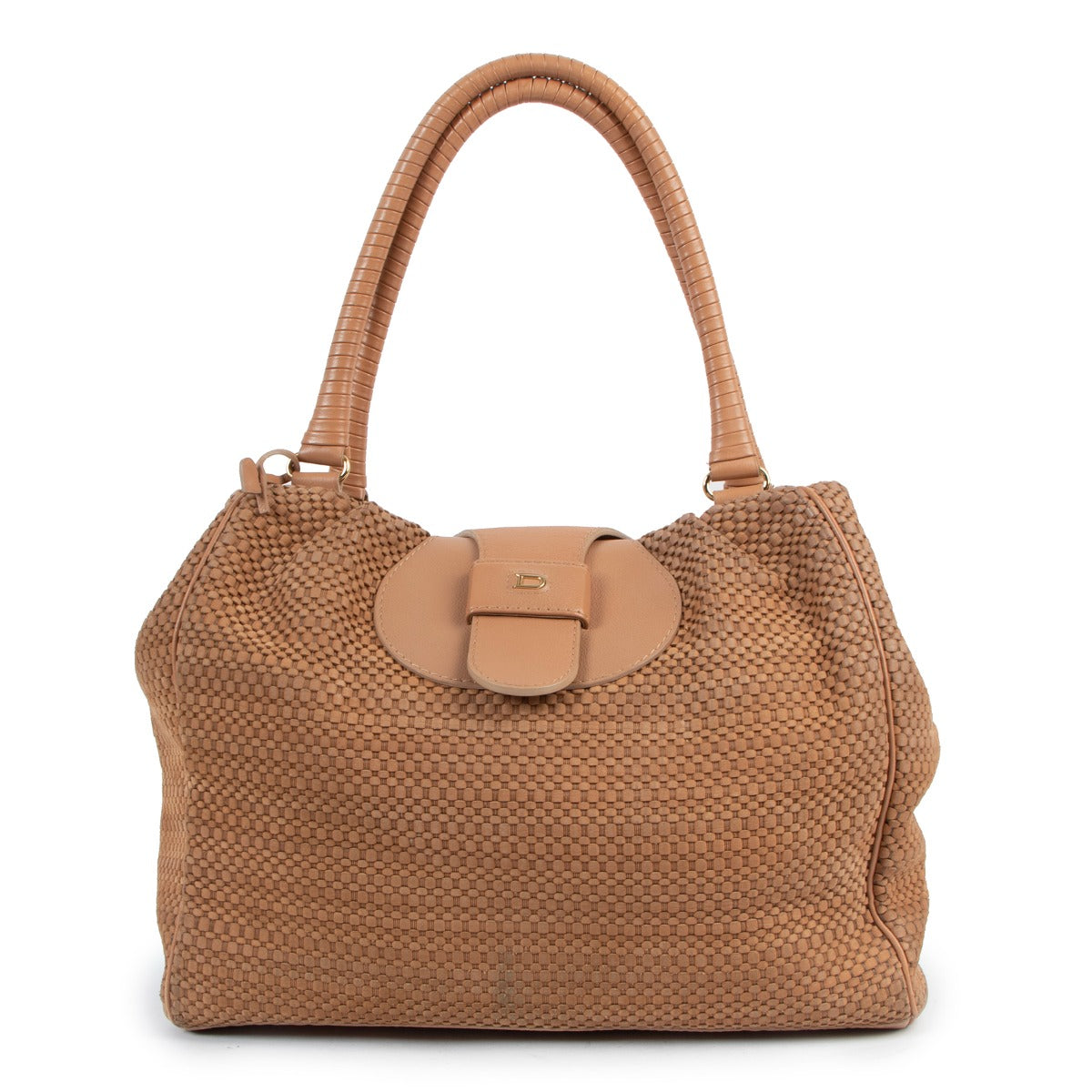 Delvaux Salmon Pink Toile de Cuir Claire Obscure Shoulder Bag