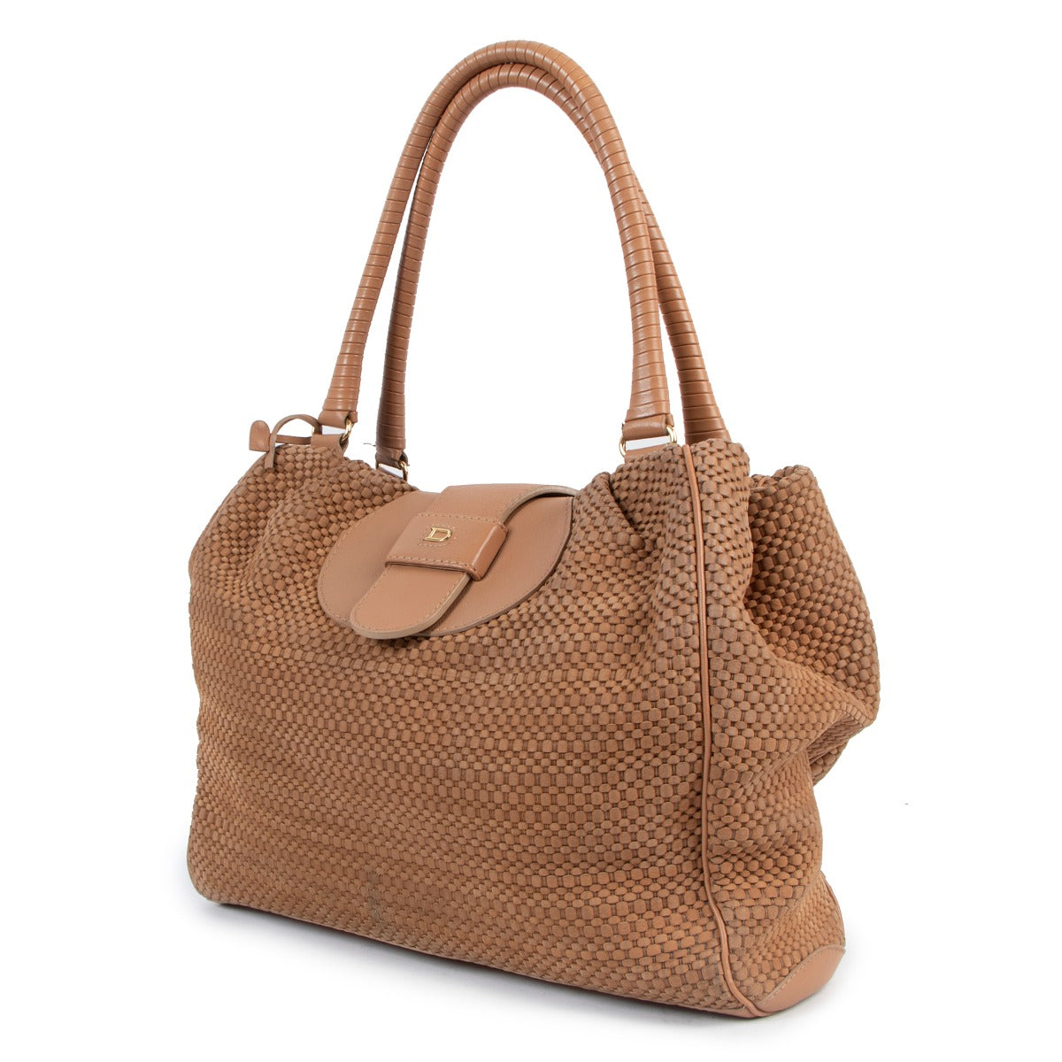 Delvaux Zalmroze Toile de Cuir Claire Obscure Schoudertas