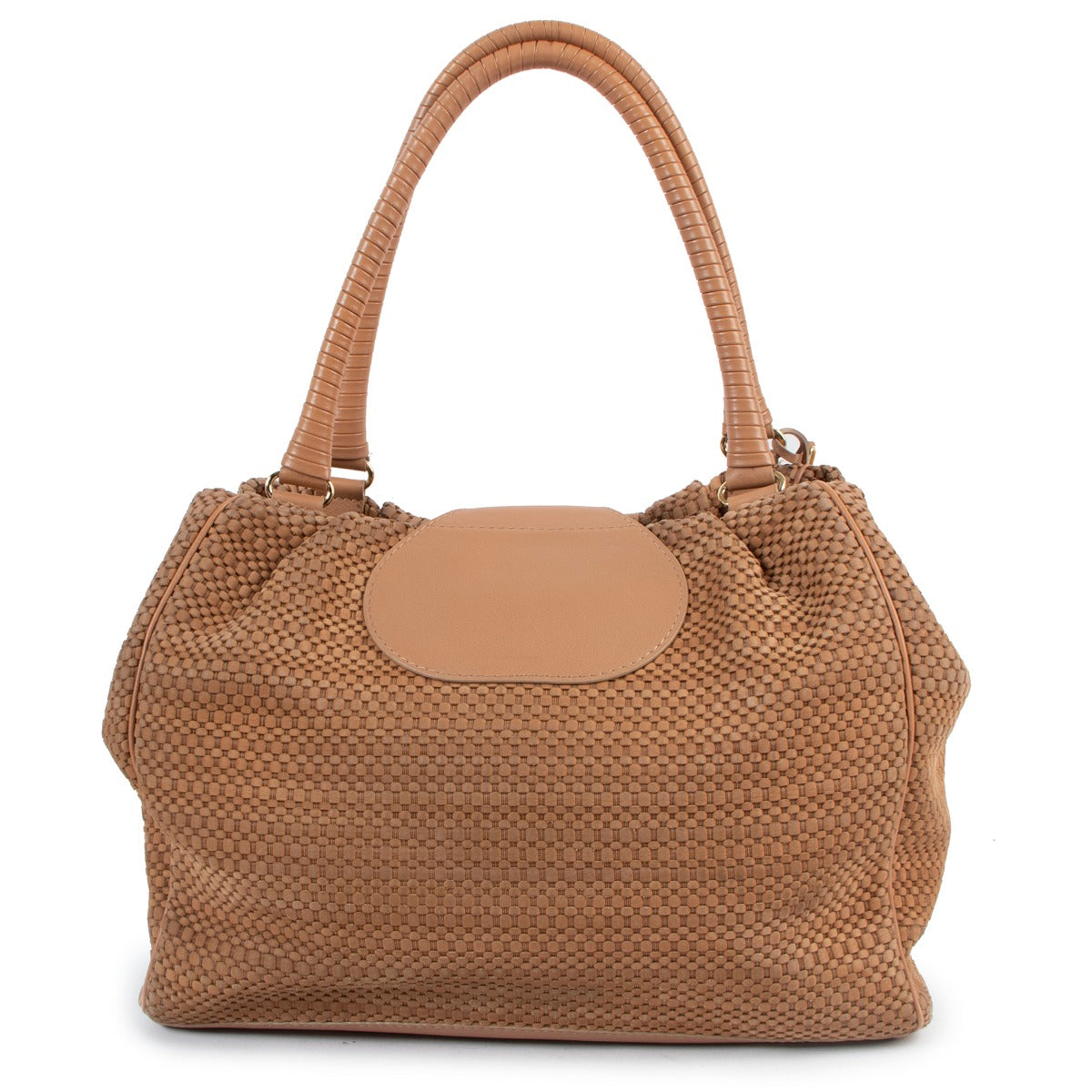 Delvaux Zalmroze Toile de Cuir Claire Obscure Schoudertas