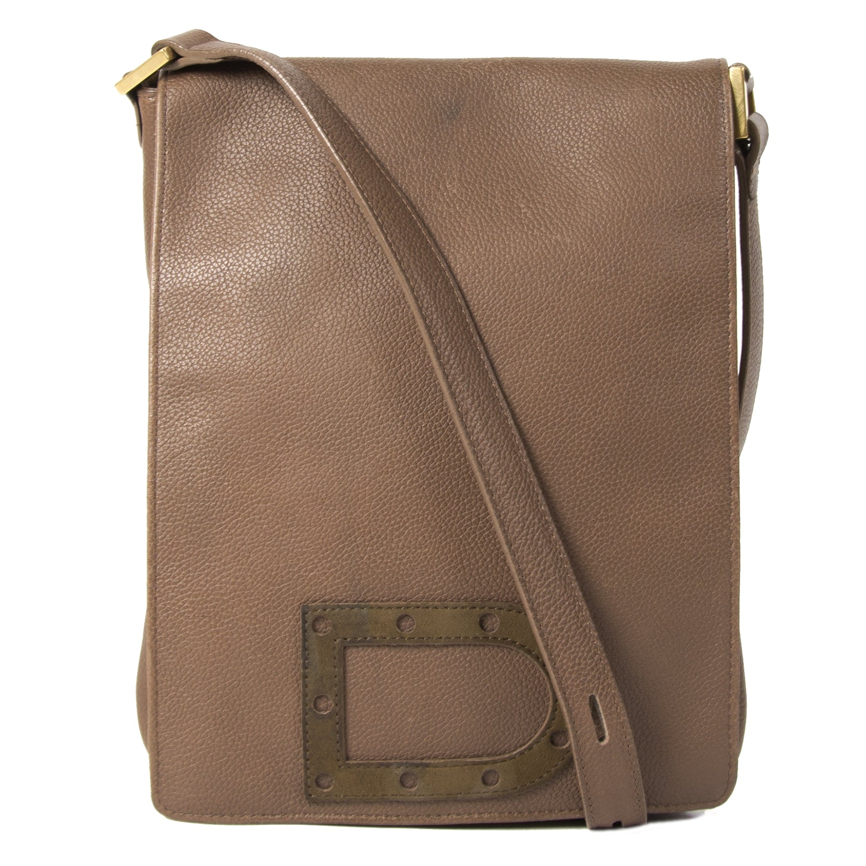 Authentieke Tweedehands Delvaux Le Louise Baudrier Taupe Bag juiste prijs veilig online shoppen luxe merken webshop winkelen Antwerpen België mode fashion