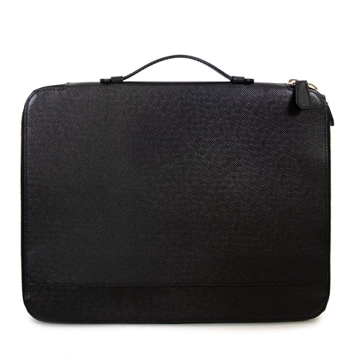 Shop safe online at Labellov in Antwerp this 100% authentic second hand Louis Vuitton Black Taiga Leather Vladimir Aroise Briefcase