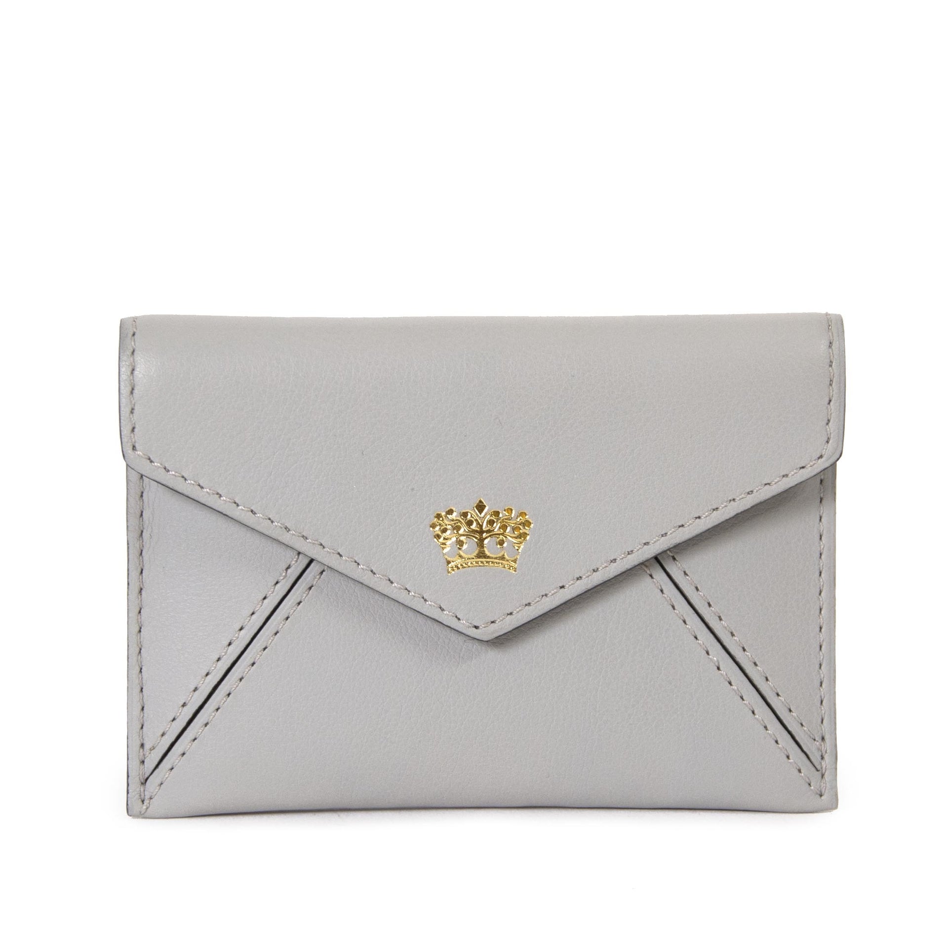 Delvaux Grey Leather Envelope Card Holder pour le meilleur prix chez Labellov