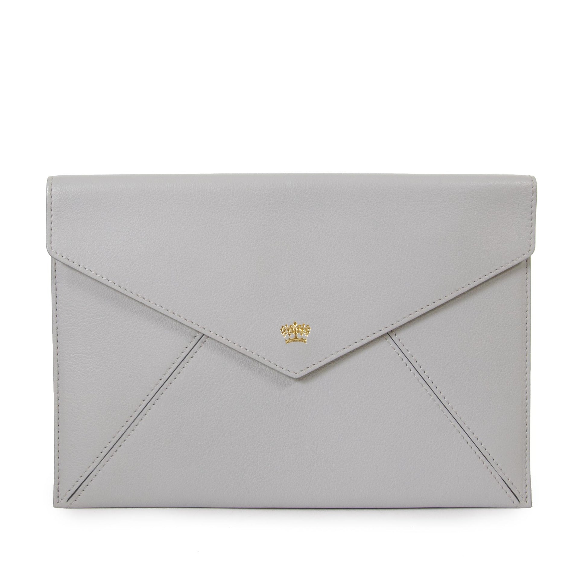 koop Delvaux Light Grey Message Clutch bij labellov aan de beste prijs