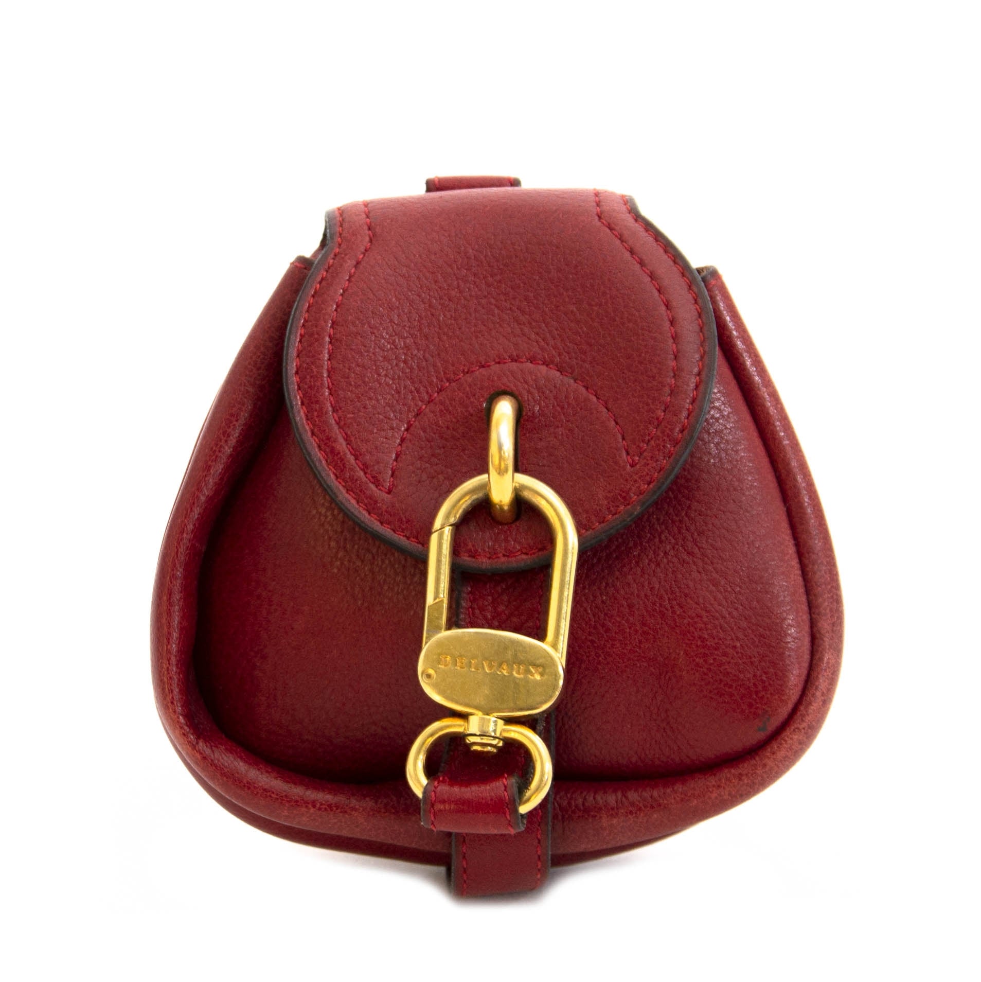 Delvaux Mini Belt Bag Burgundy te koop bij Labellov tweedehands