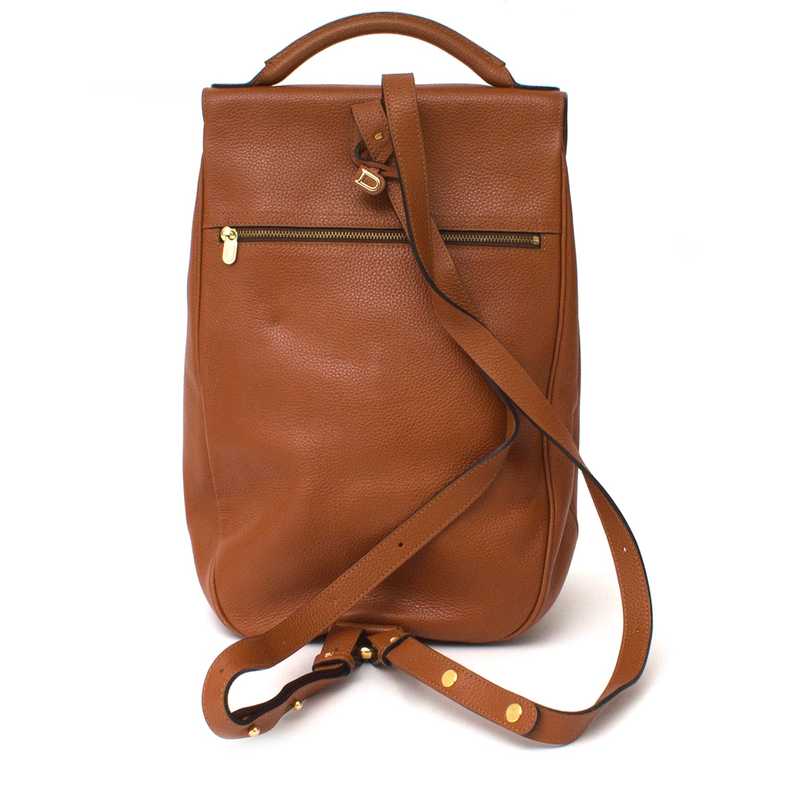 shop safe online secondhand designer Delvaux crystal de roche Cognac Backpack best price worldwide shipping