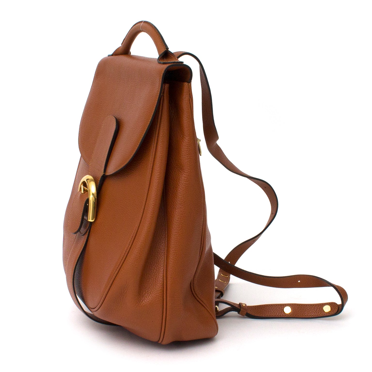 shop safe online secondhand designer Delvaux Cognac Backpack best price worldwide shipping