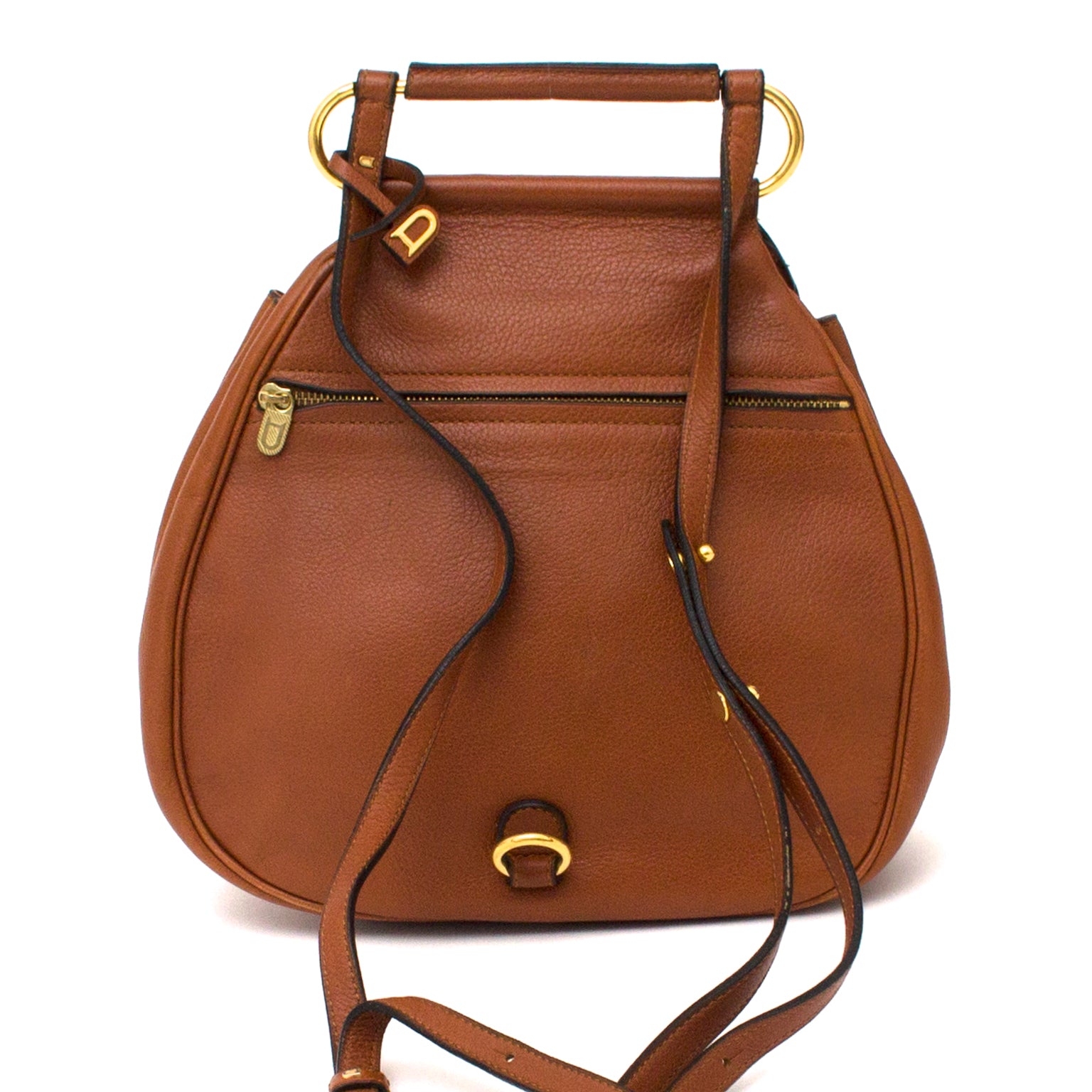 koop 2dehands aan de beste prijs net als nieuw Delvaux Cognac 'Cerceau' Bag