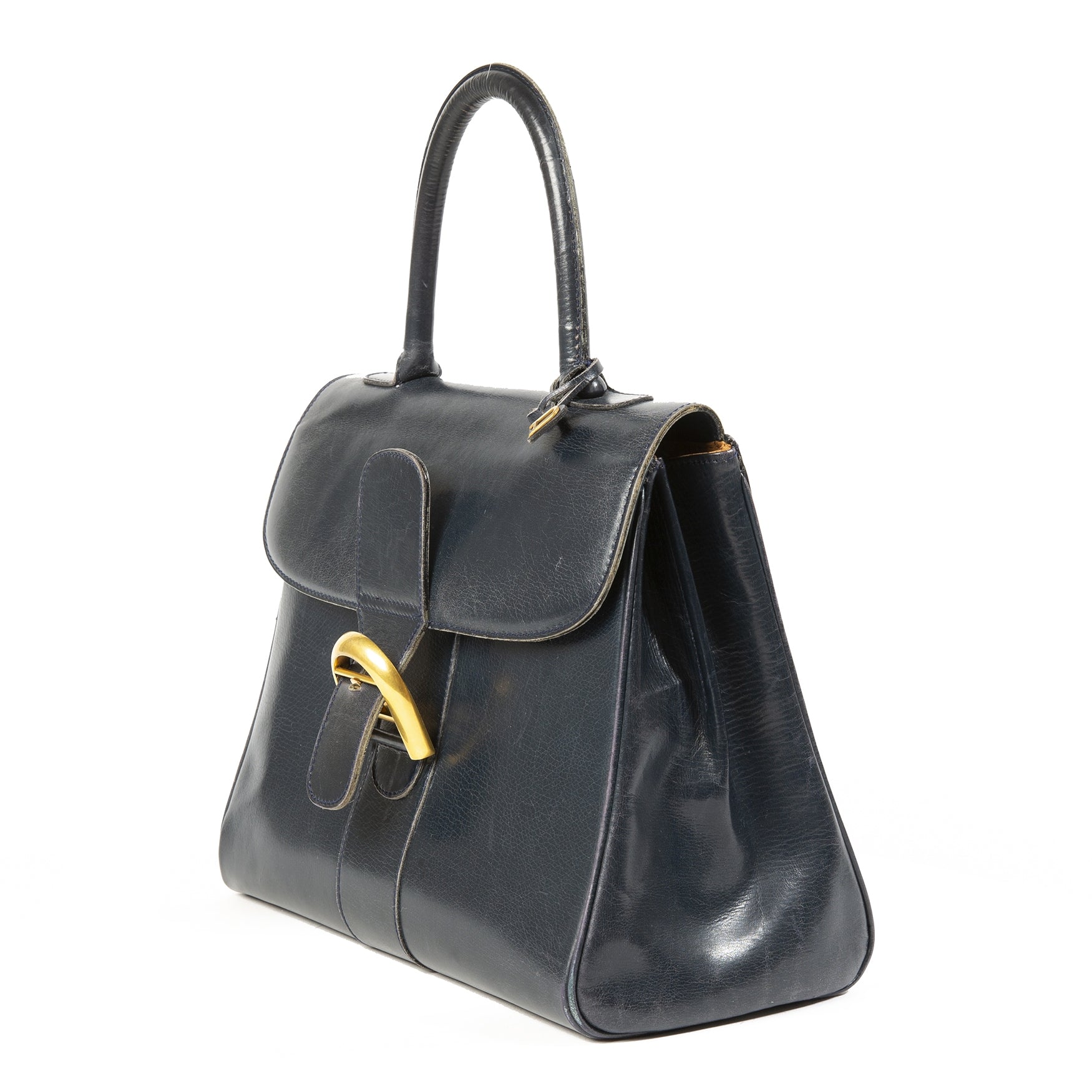 Koop en verkoop authentieke Delvaux Dark Blue Brillant MM