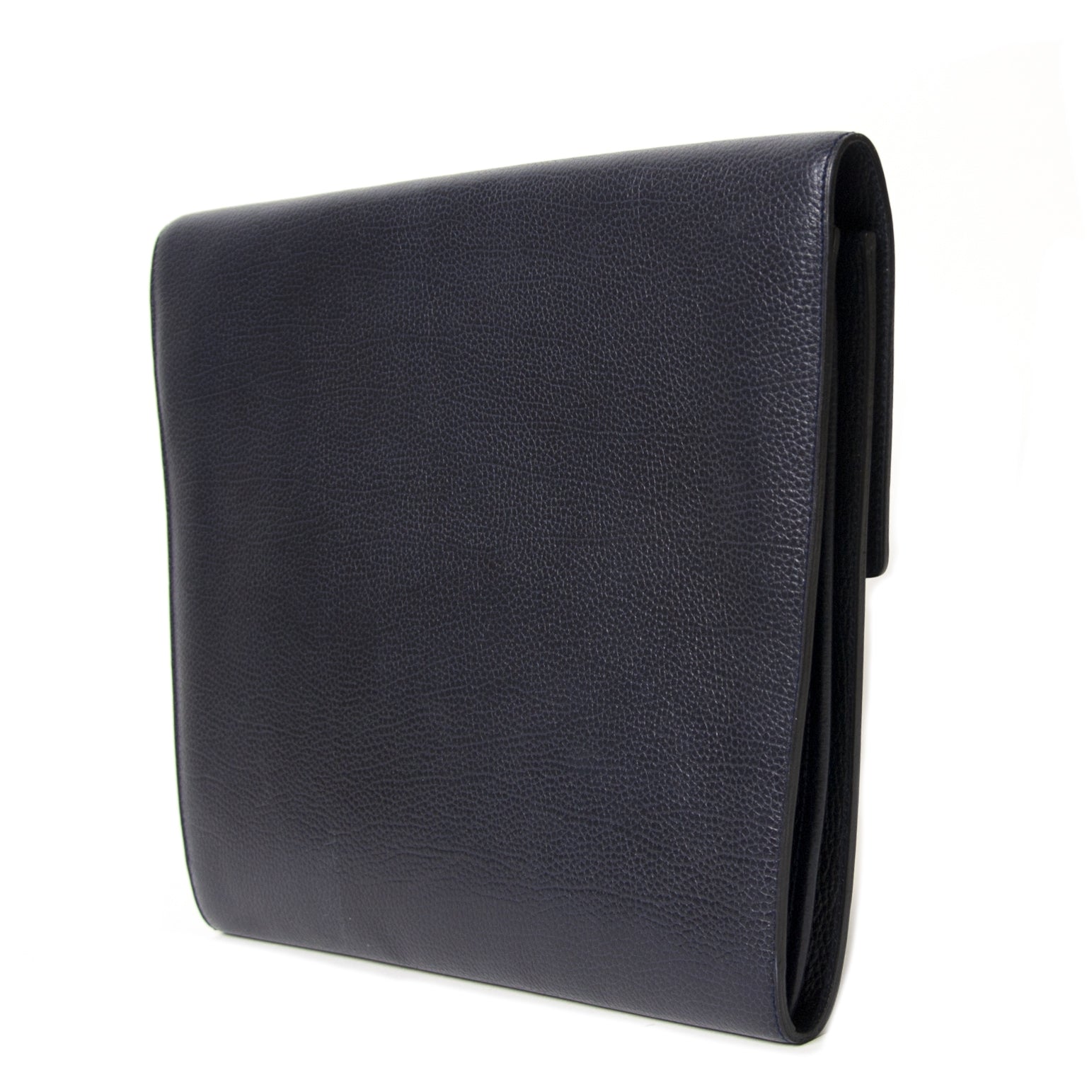 Buy and sell your authentic Delvaux Blue Pebbled Leather A4 Clutch