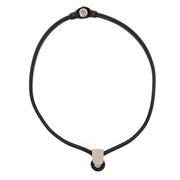 Delvaux Black D Leather Necklace now for sale at labellov vintage fashion webshop belgium