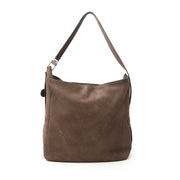 shop real real acheter en ligne pour le meilleur prix Delvaux Taupe Nubuck Large Shoulder Bag