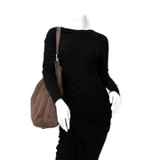 koop veilig onlilne aan de beste prijs jou tweedehands Delvaux Taupe Nubuck Large Shoulder Bag