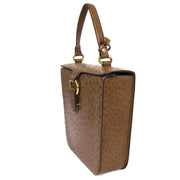 Delvaux Brown Ostrich Top Handle Bag buy and sell your authentic designer bag