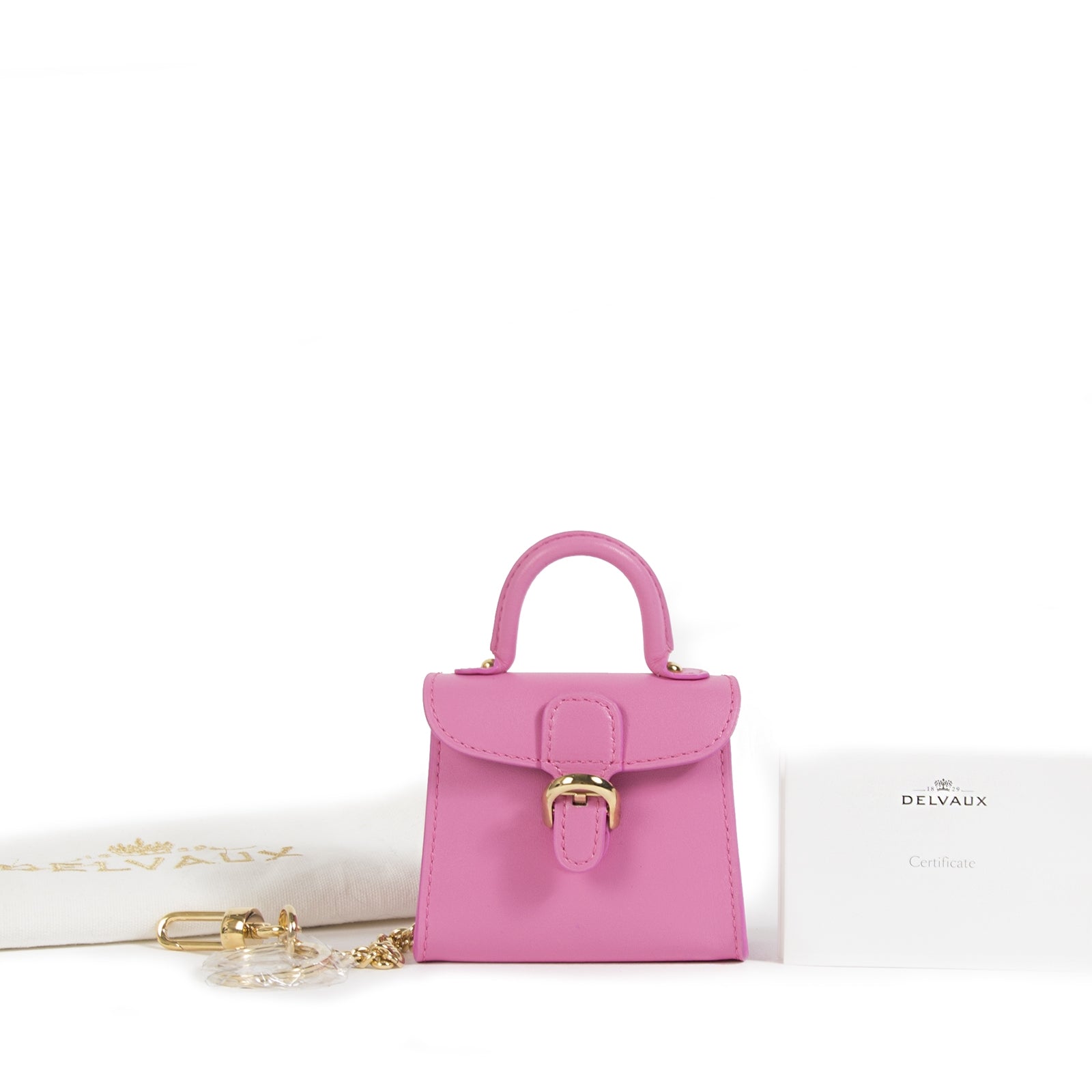 Authentic second-hand vintage Delvaux Brillant Charm Pink buy online webshop LabelLOV