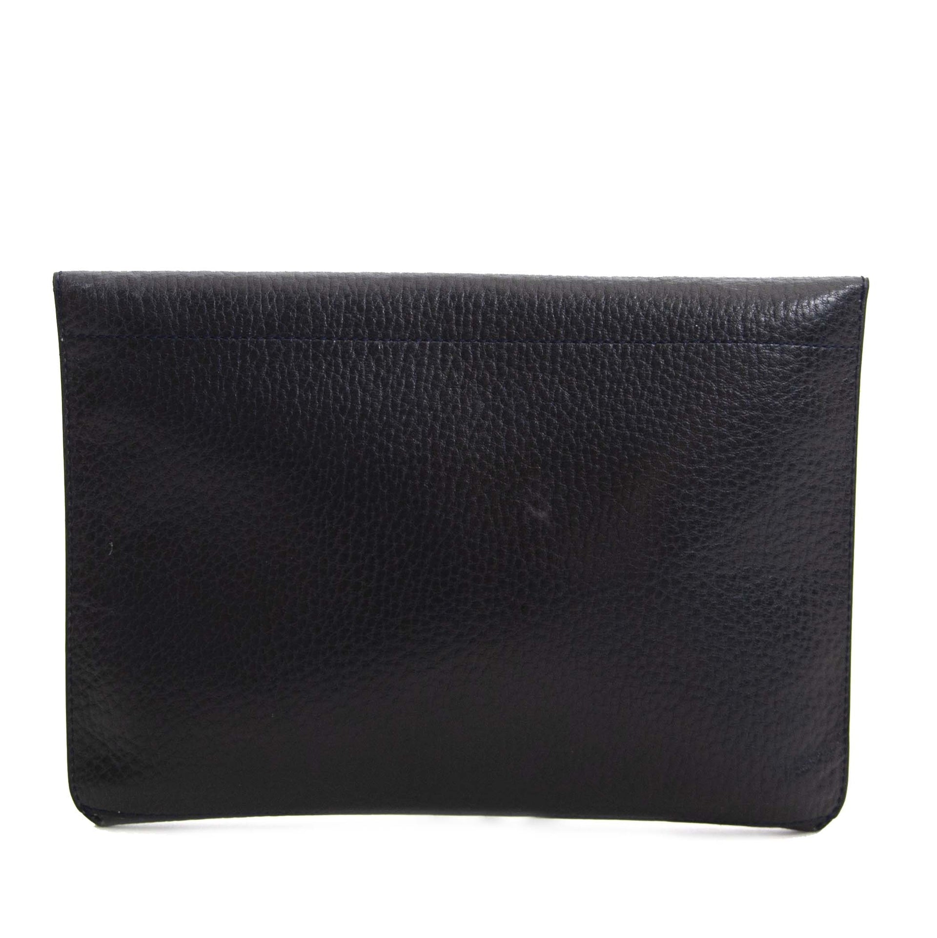 Delvaux Dark Blue Enveloppe Clutch now for sale at labellov vintage fashion webshop belgium