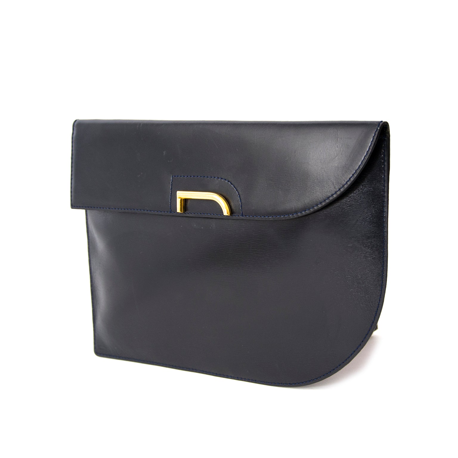 Acheter secur en ligne pochette en cuir bleu de la marque Delvaux pour le meilleur prix