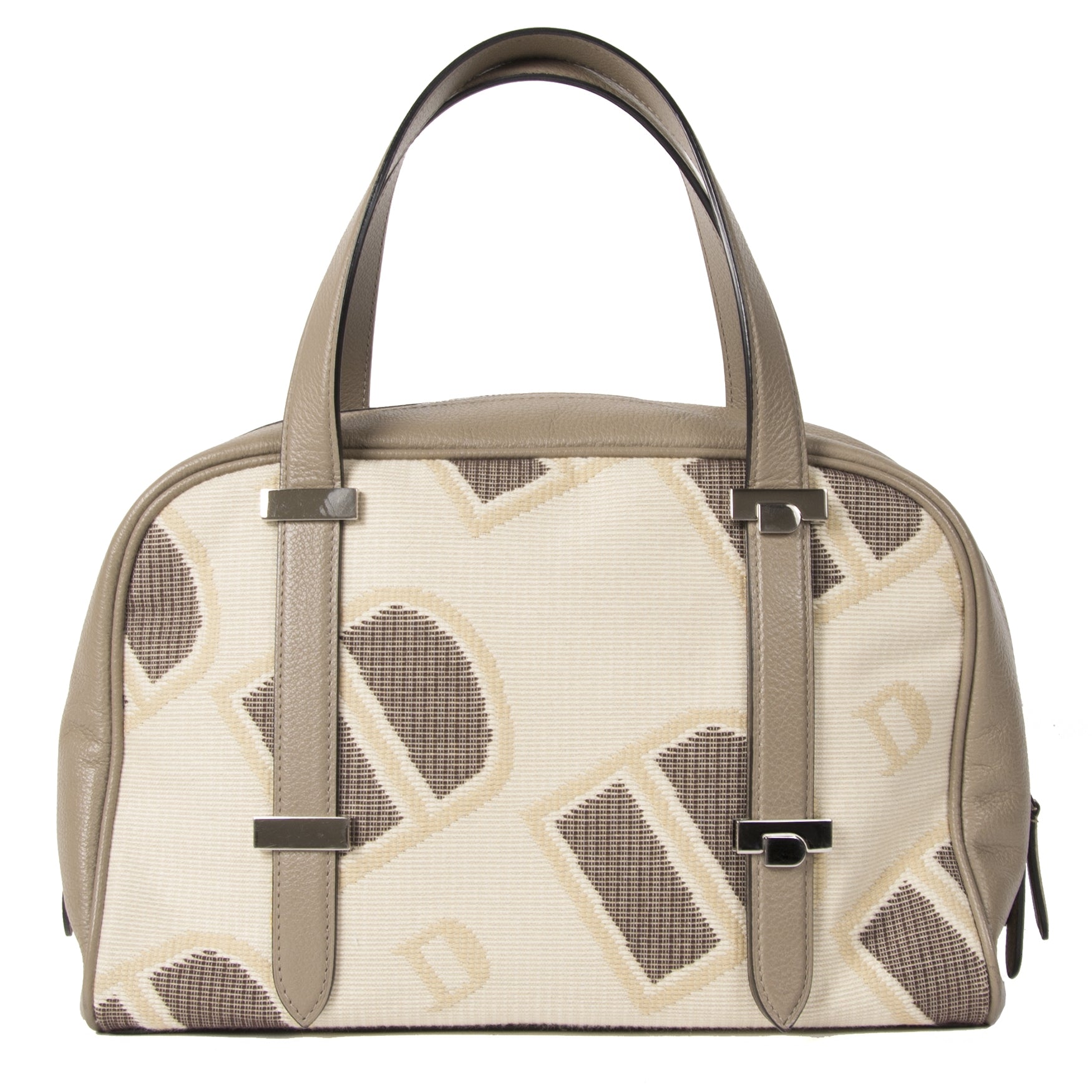 Authentieke tweedehands Delvaux Printed Bowling Bag juiste prijs veilig online winkelen LabelLOV webshop luxe merken winkelen Antwerpen België mode fashion