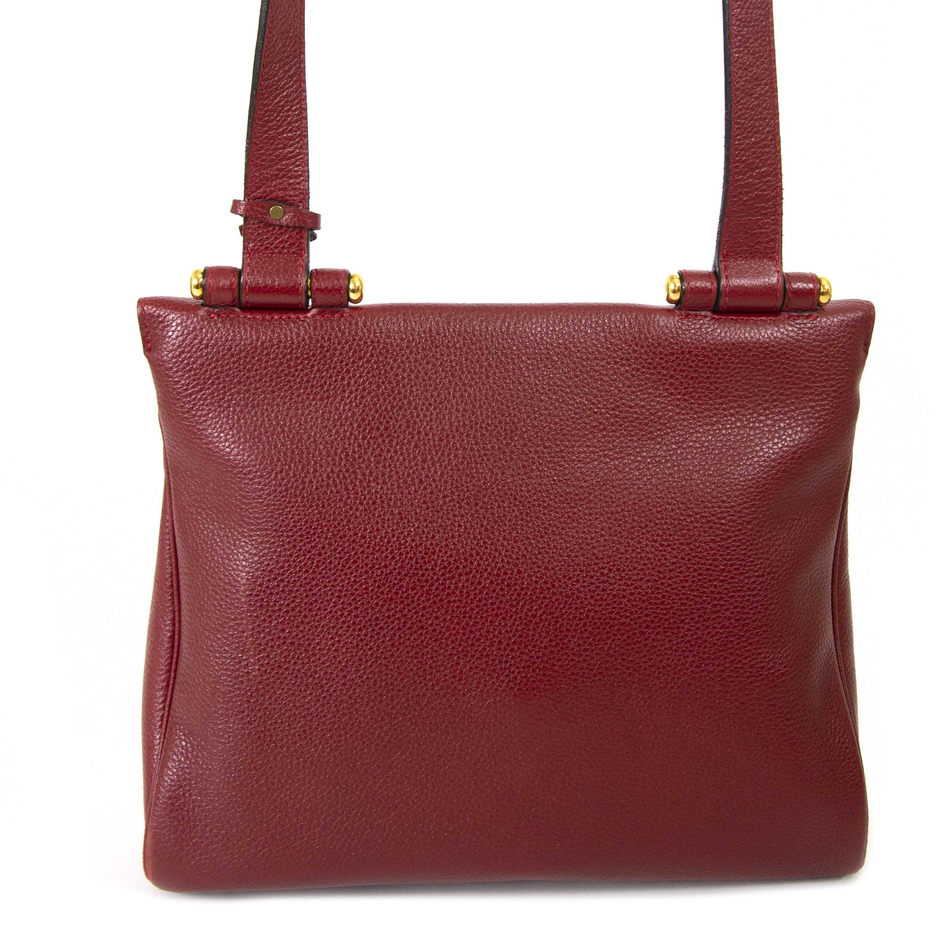 Delvaux Red Impromptu Trotteur Bag now for sale at labellov vintage fashion webshop belgium