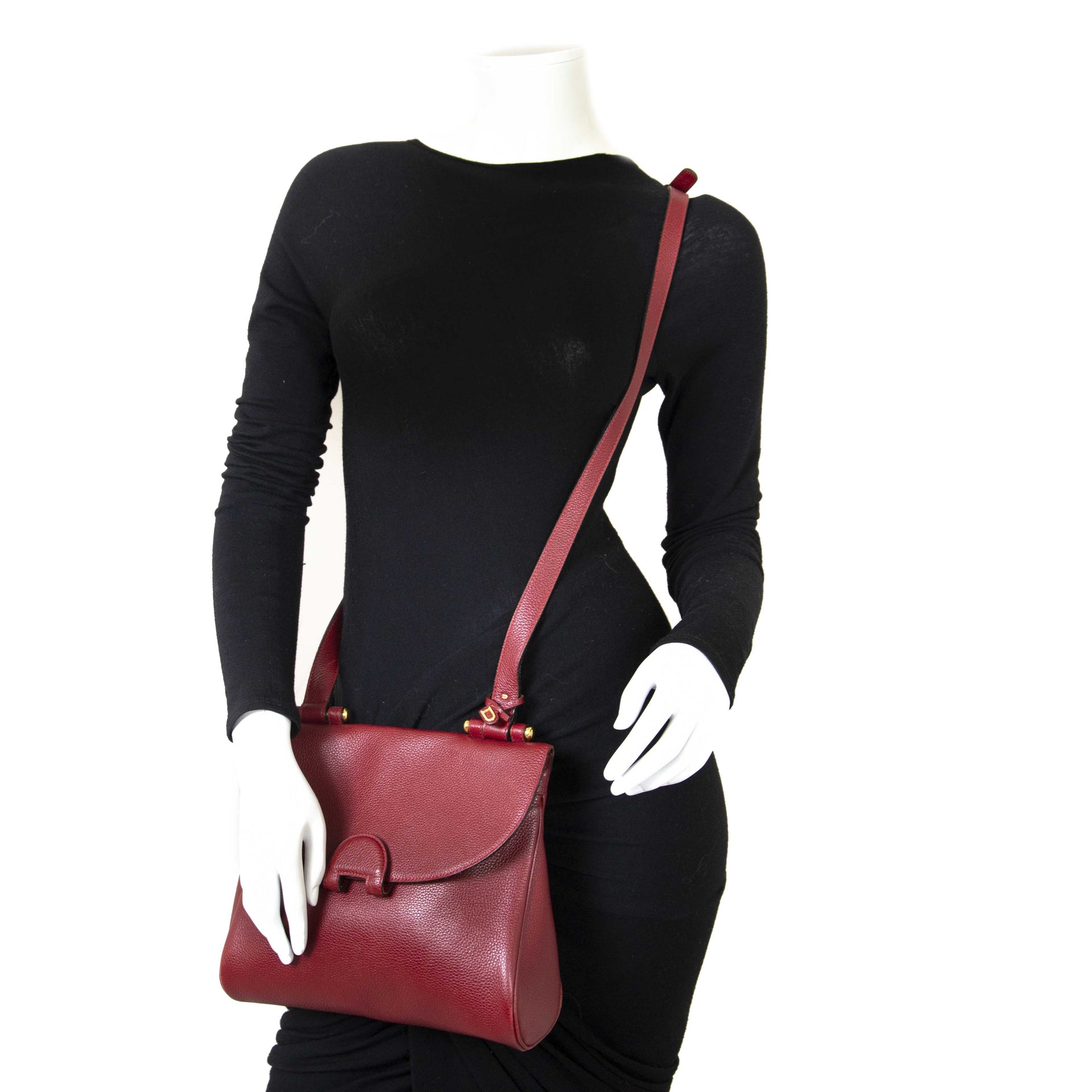 Delvaux Red Impromptu Trotteur Bag now for sale at labellov vintage fashion webshop belgium
