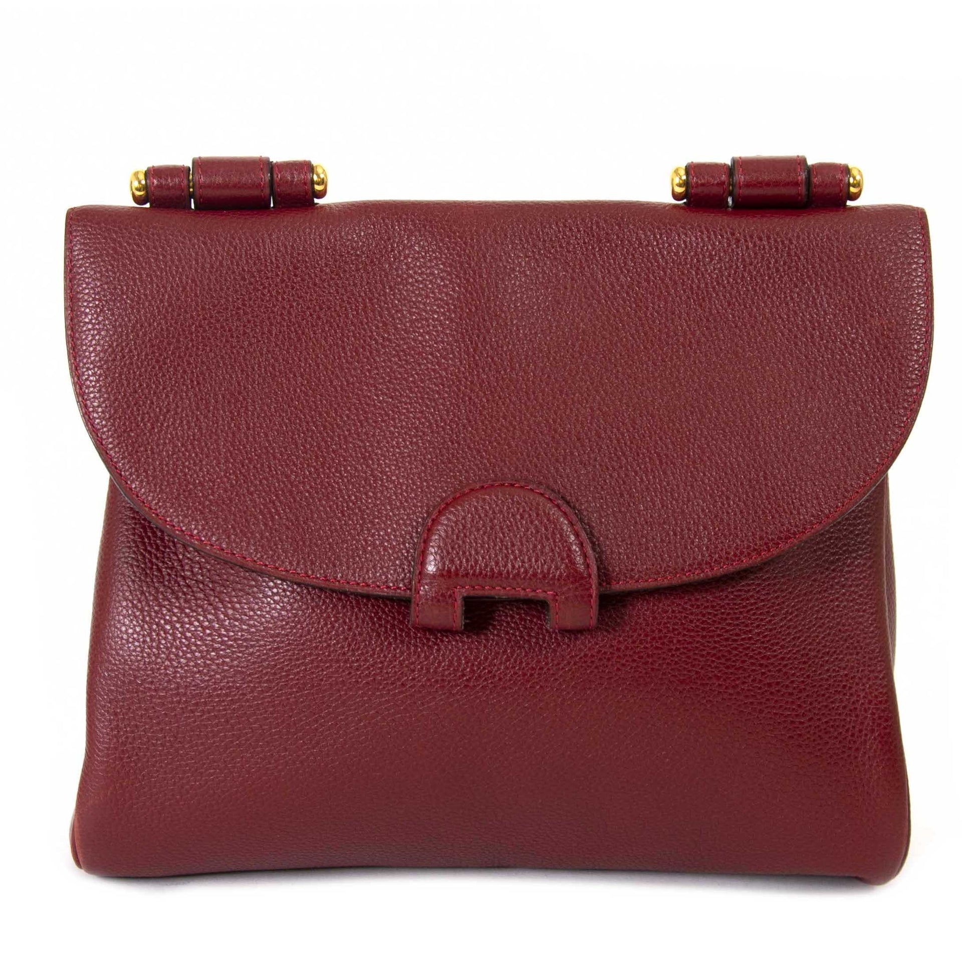 Delvaux Red Impromptu Trotteur Bag now for sale at labellov vintage fashion webshop belgium
