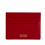 Delvaux Red Leather Card Holder Koop tweedehands Delvaux België vintage in Antwerpen webshop