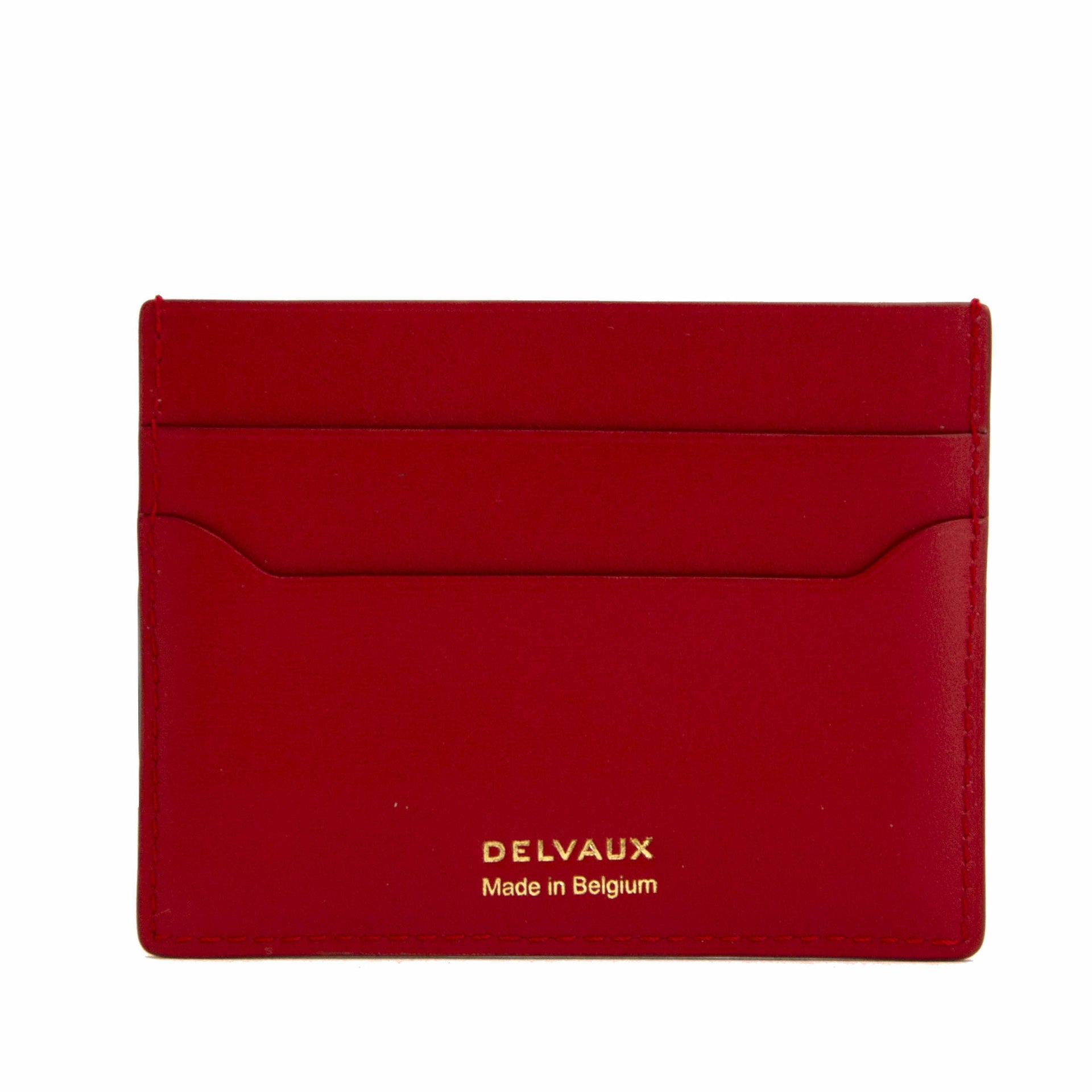Delvaux Red Leather Card Holder Koop tweedehands Delvaux België vintage in Antwerpen webshop