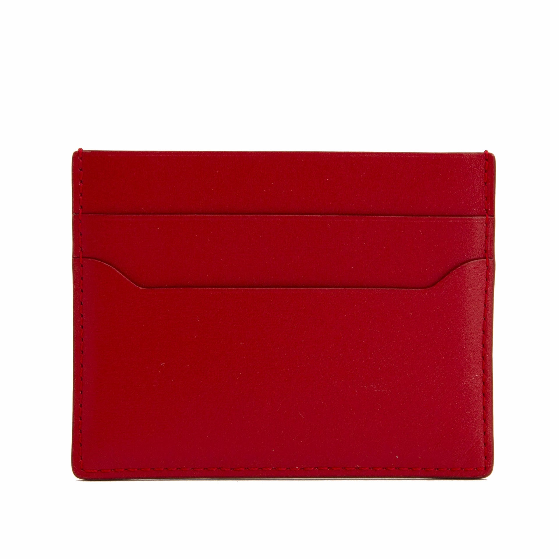 Porte-cartes en cuir rouge Delvaux