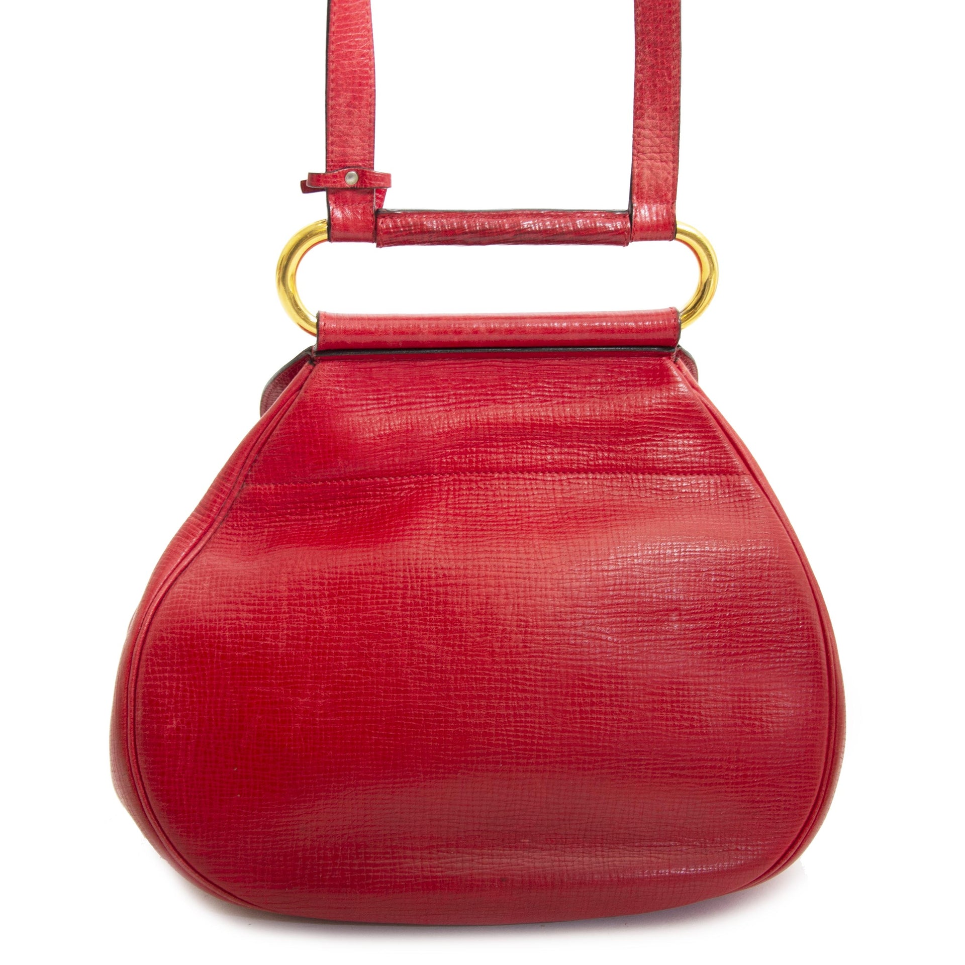 Authentic second hand vintage Delvaux Cerceau Red Crossbody Bag buy online webshop LabelLOV