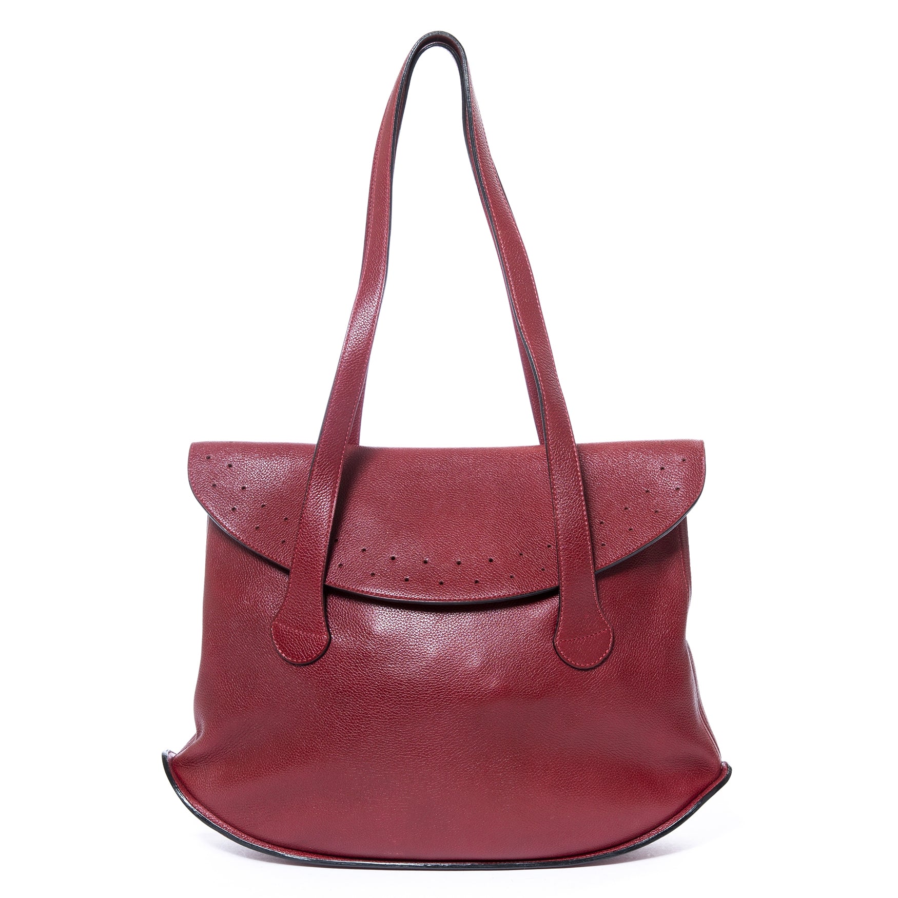 Delvaux Red Leather Shopper