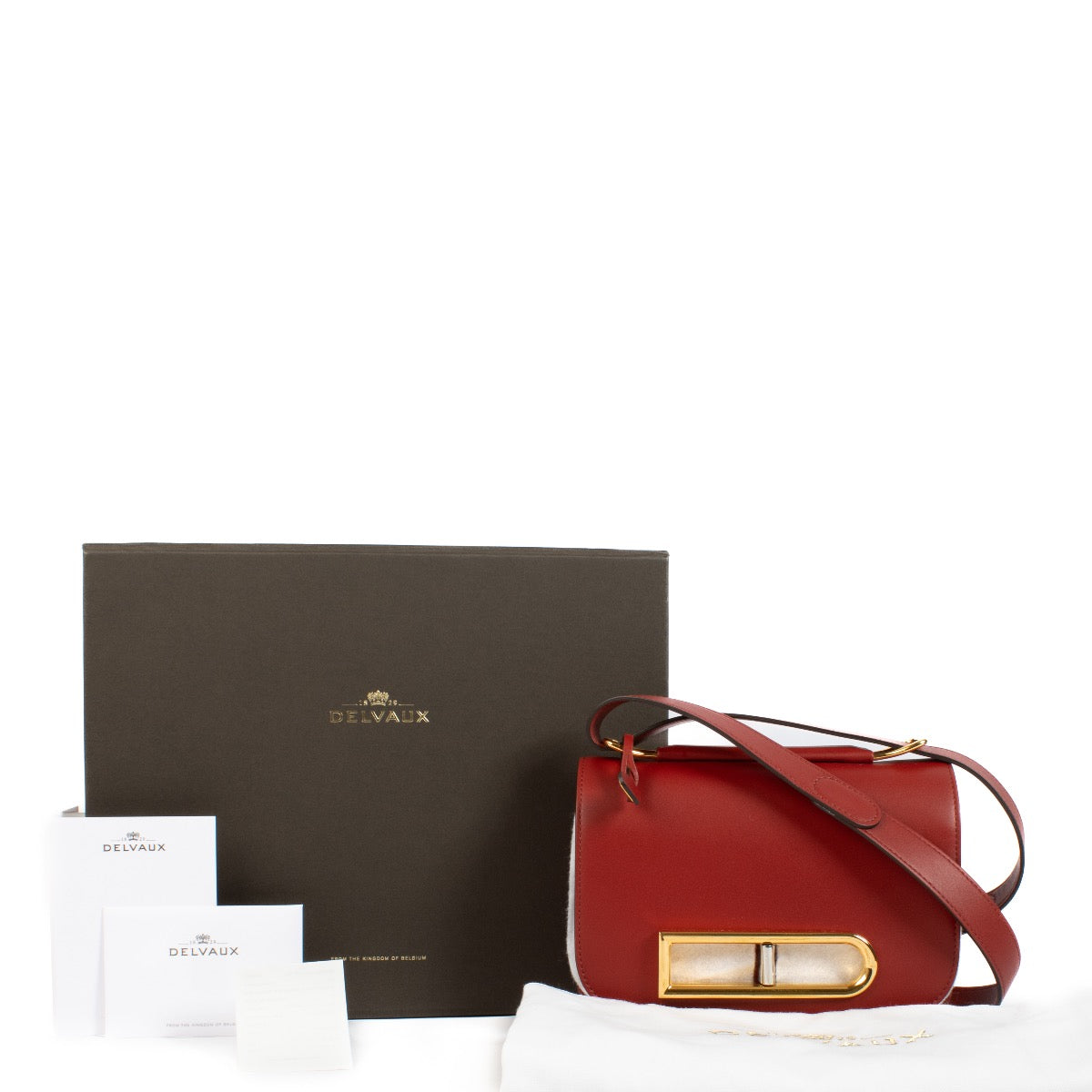 shop 100% authentic second hand Delvaux Olen Calf Carmine Lingot PM Bag on Labellov.com