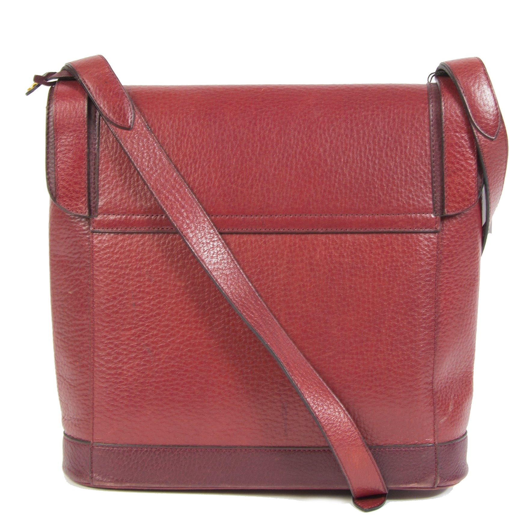 Delvaux Red Burgundy Leather Crossbody Bag Te koop bij Labellov tweedehands luxe