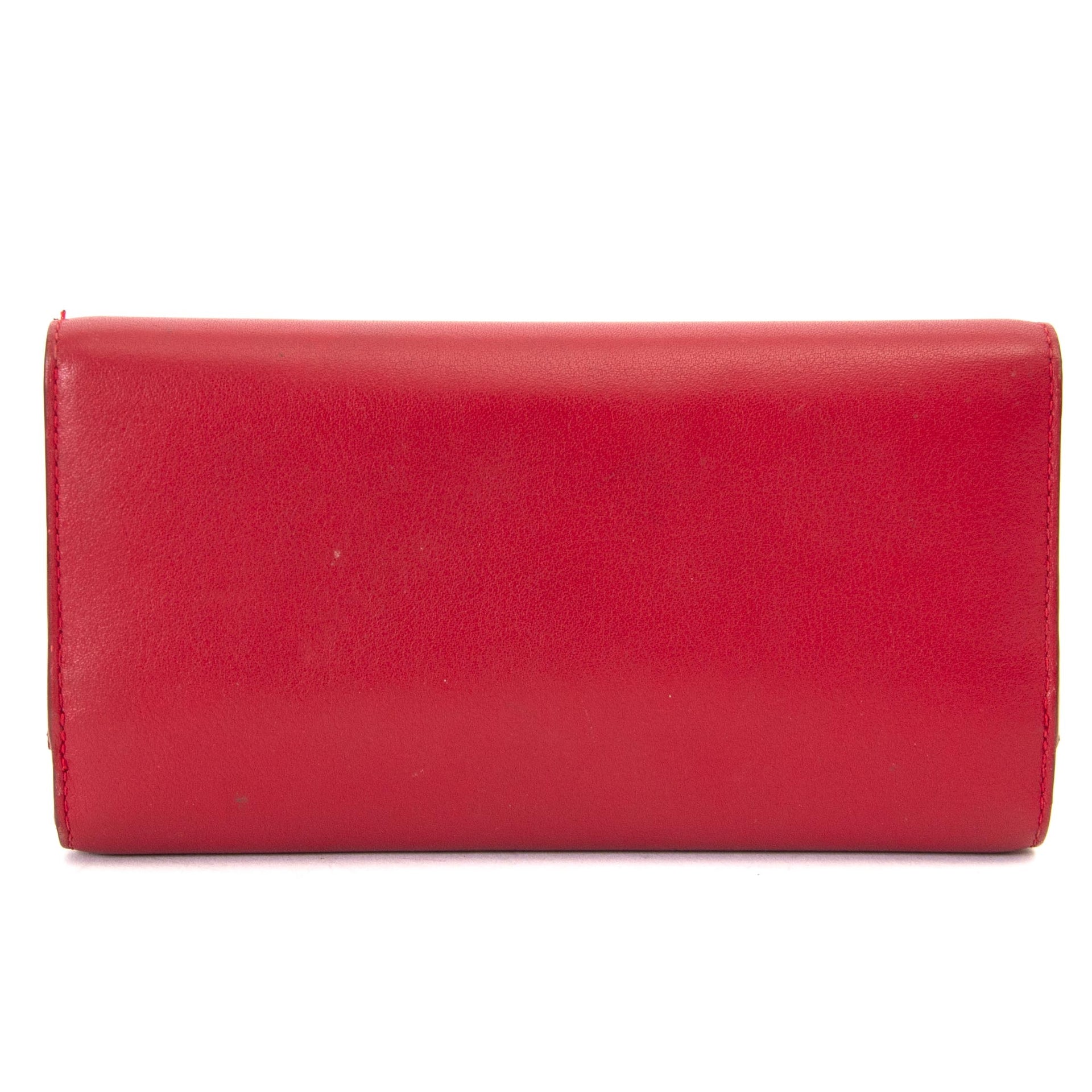 Delvaux Lipstck Red Trifold Wallet kopen en verkopen aan de beste prijs