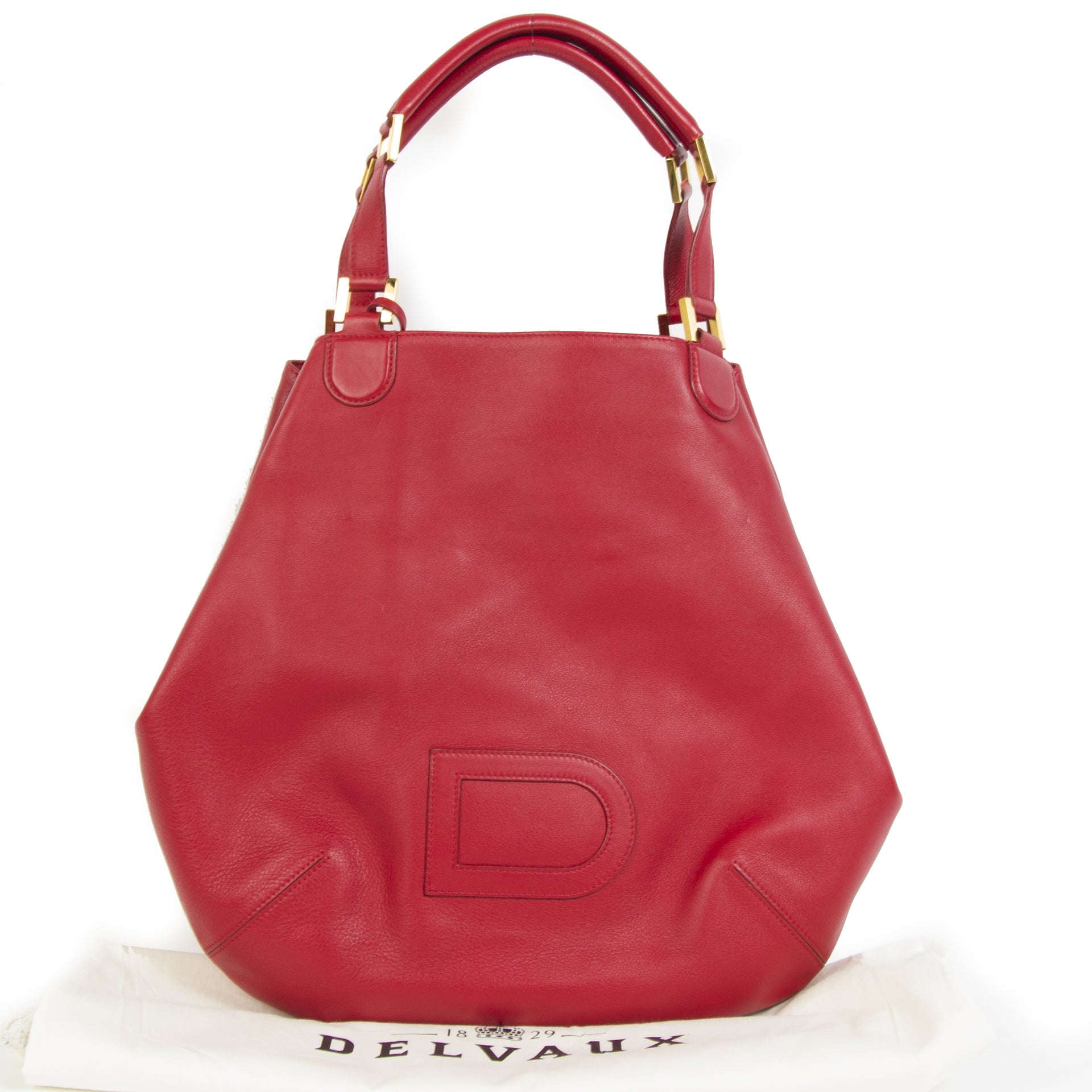 Delvaux 'Le Louise' Red Leather Shoulder Bag