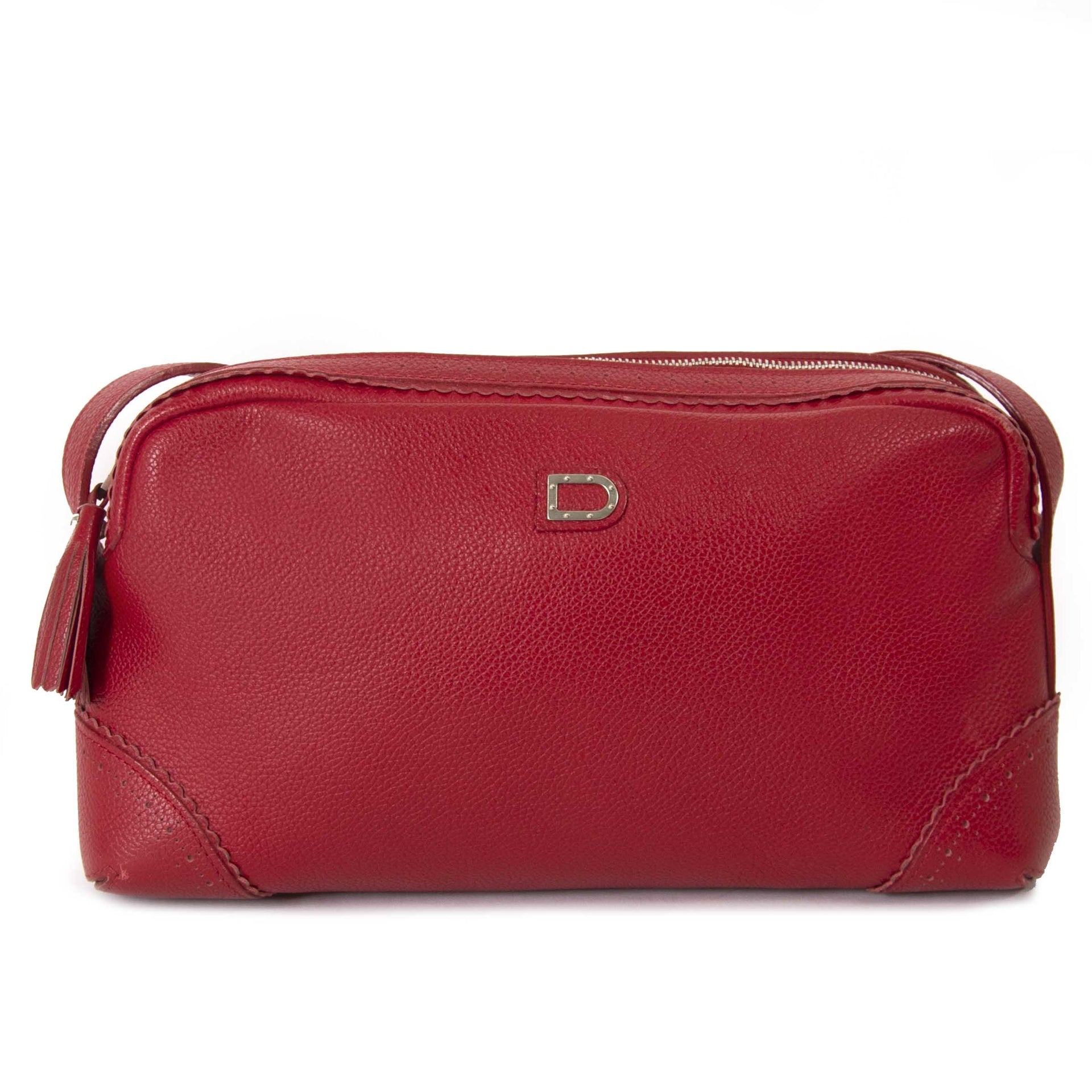 Delvaux Red Fidelio Crossbody Bag now for sale at labellov vintage fashion webshop belgium
