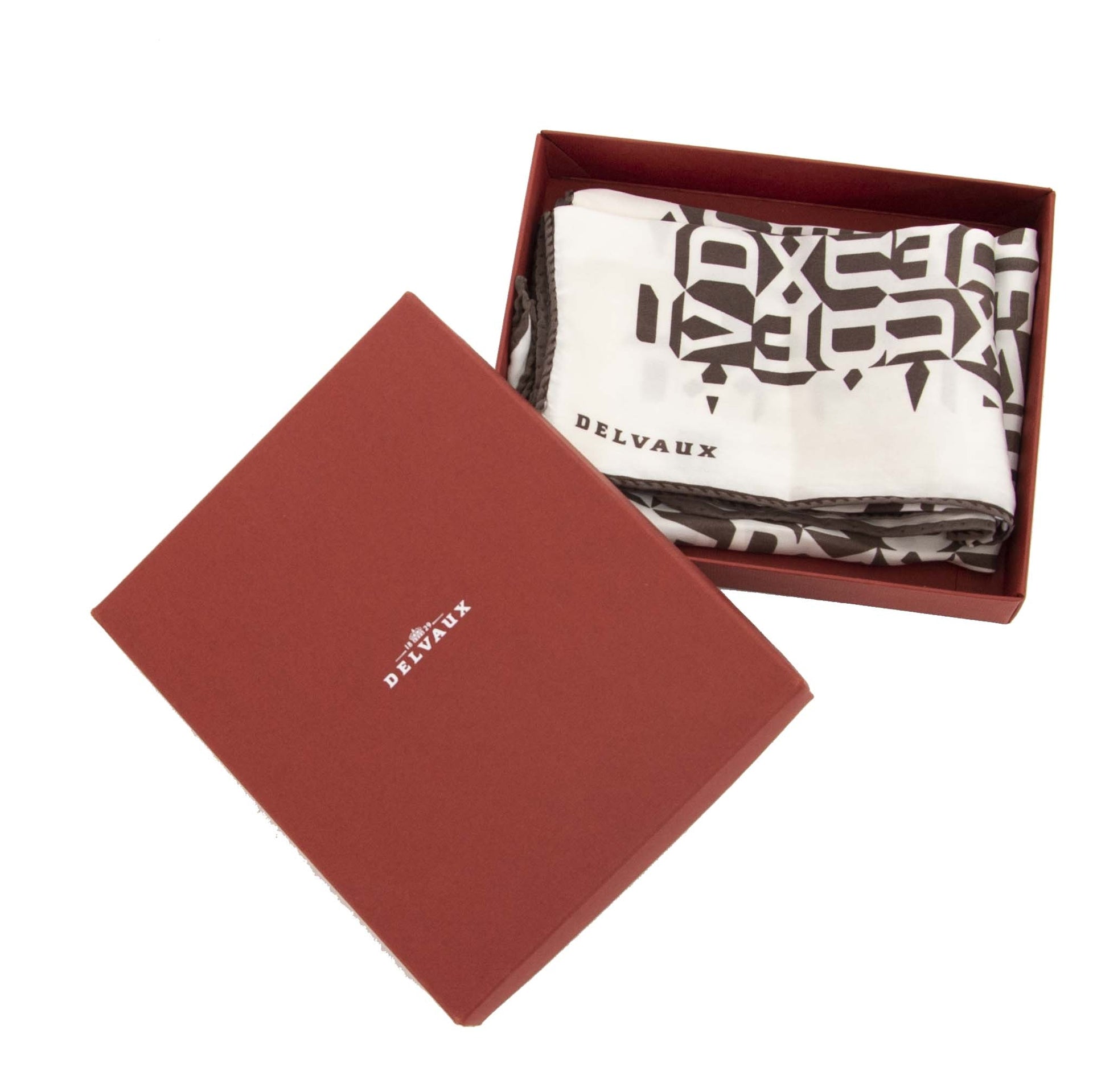 Delvaux Mini Silk Letter Scarf now for sale at labellov vintage fashion webshop belgium