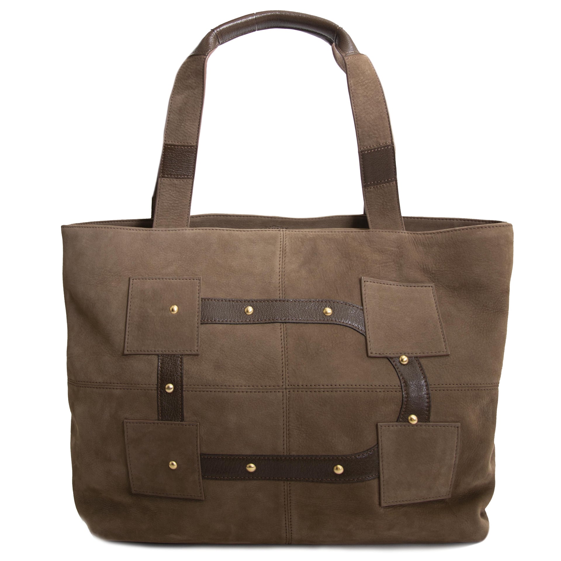 Delvaux Nubuck Taupe Le Emile Shopper now for sale at labellov vintage fashion webshop belgium