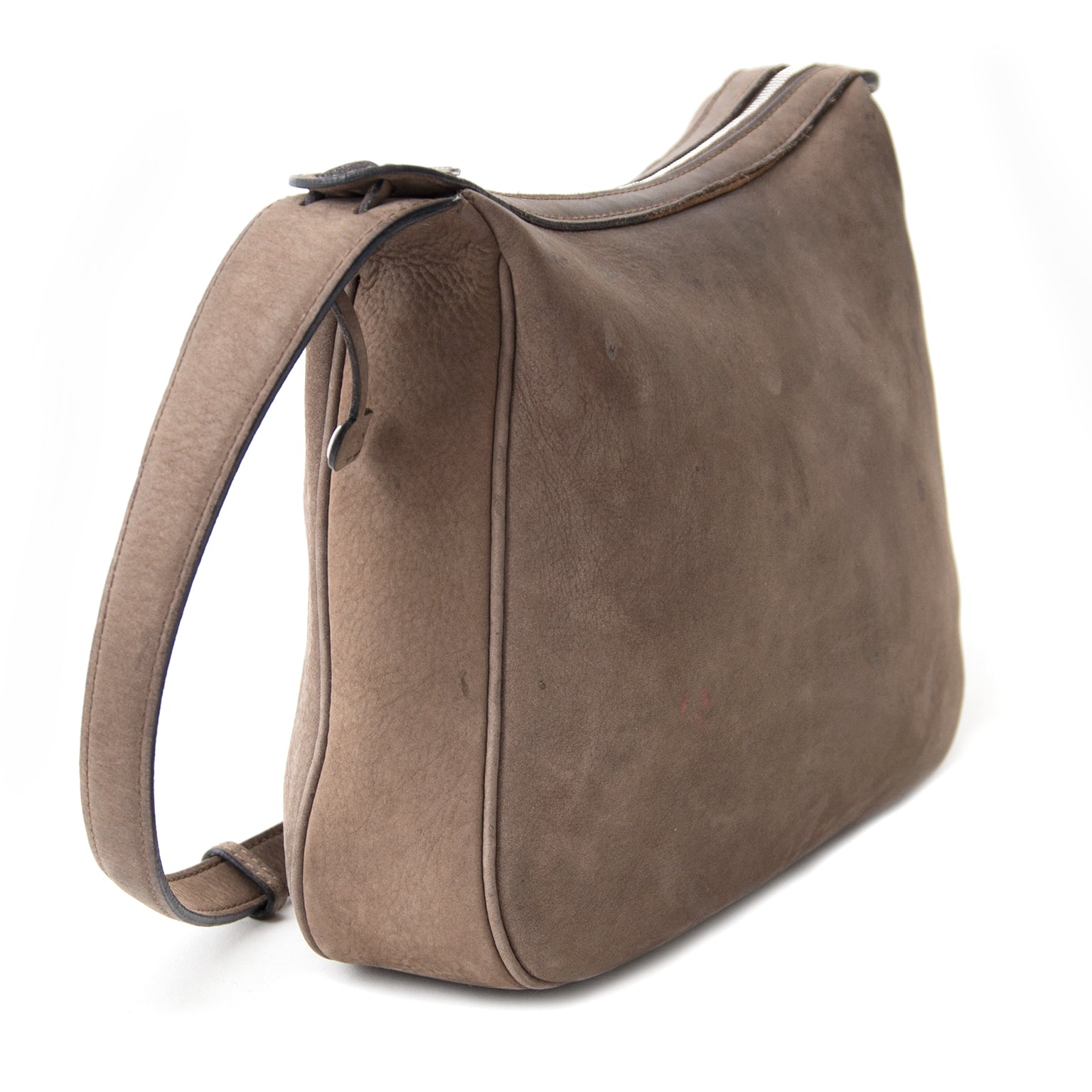 Delvaux taupe nubuck shoulder bag like new