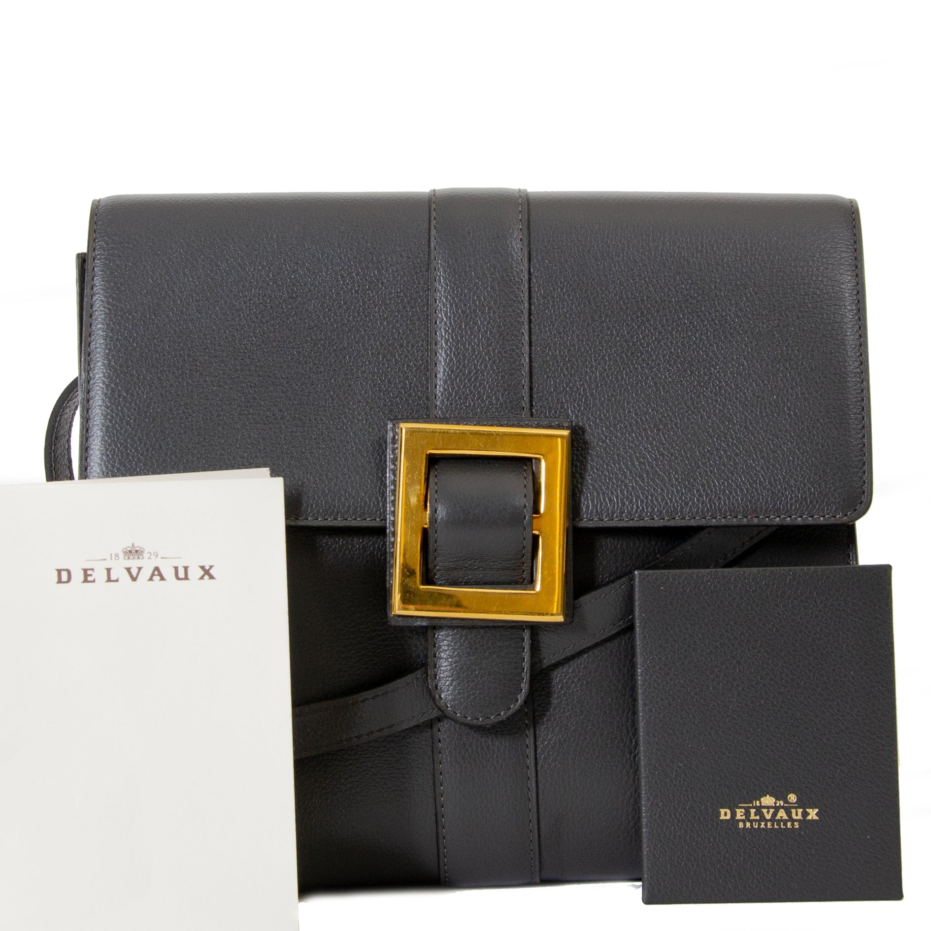 Koop en verkoop uw authentieke designer Delvaux Grey Tendresse Jumping Bag aan de beste prijs