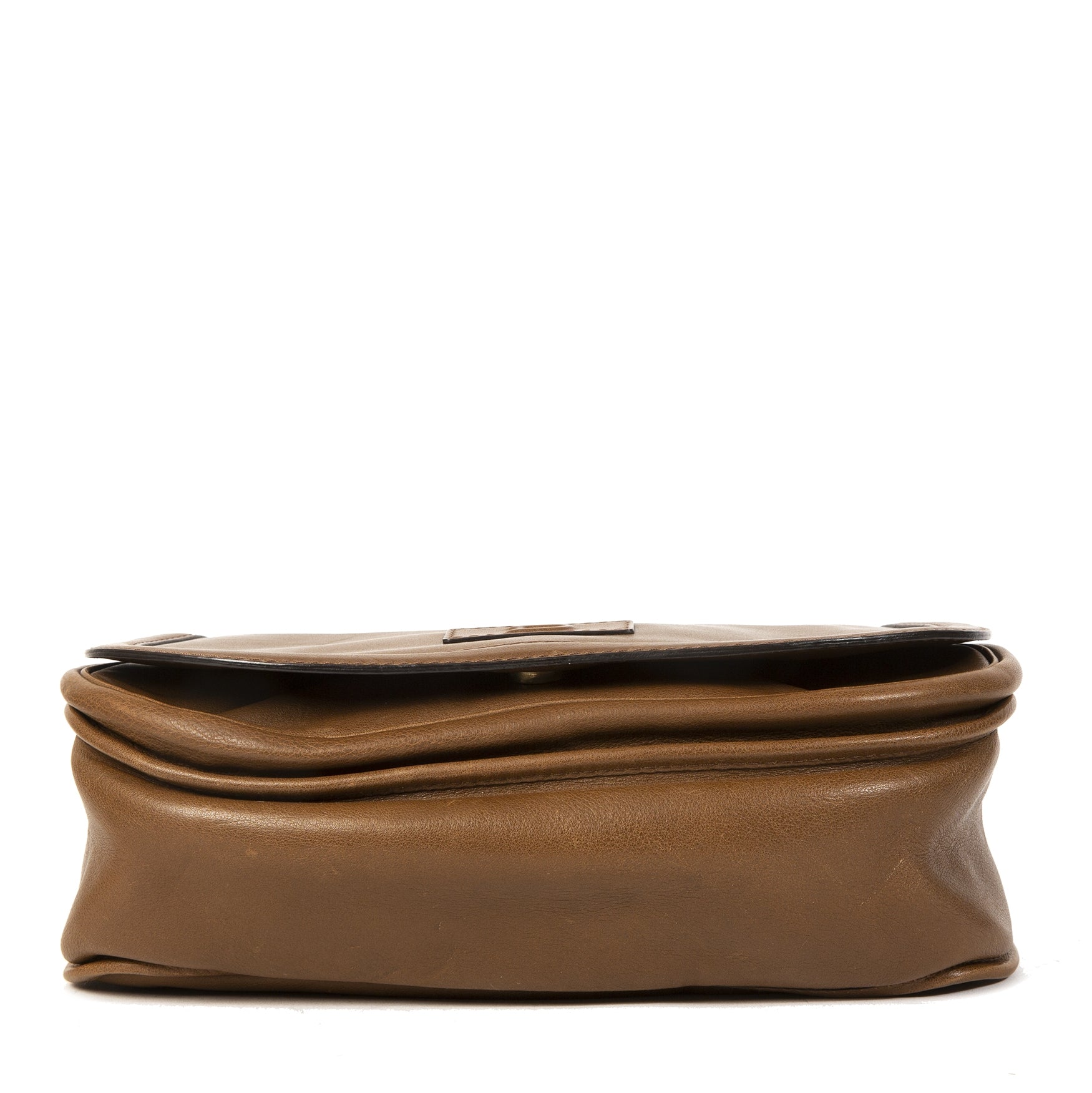 acheter en ligne seconde main Delvaux Taupe Brown Leather Crossbody Bag