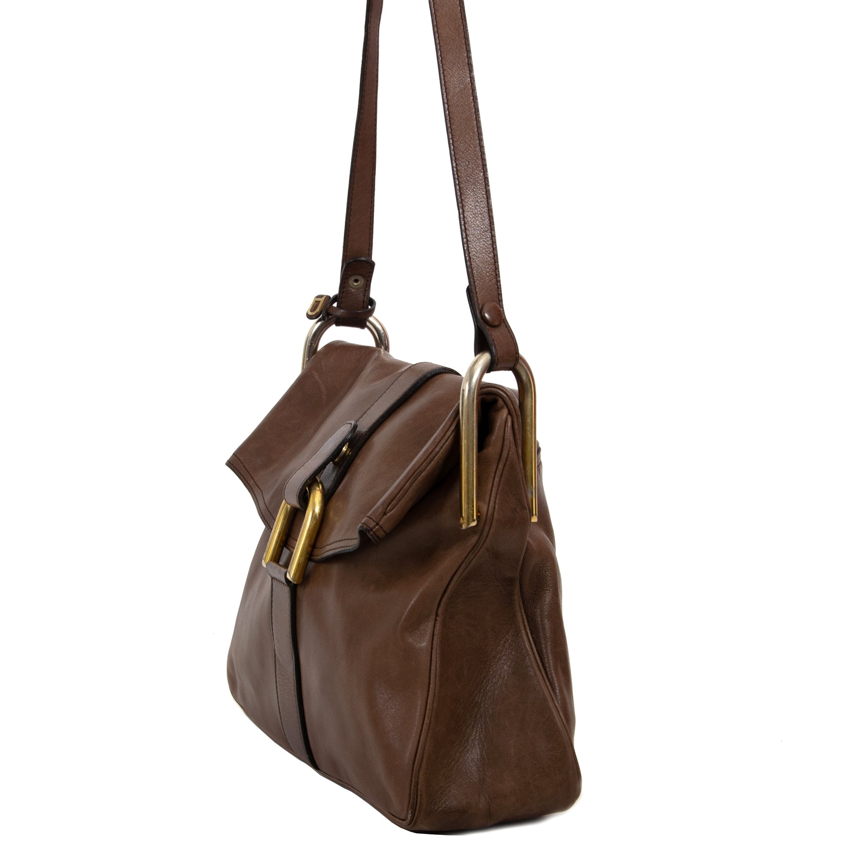 Delvaux Brown Leather Givry Bag now for sale at labellov vintage fashion webshop belgium
