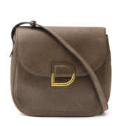 Koop Delvaux Taupe Leather Crossbody Bag bij labellov aan de beste prijs