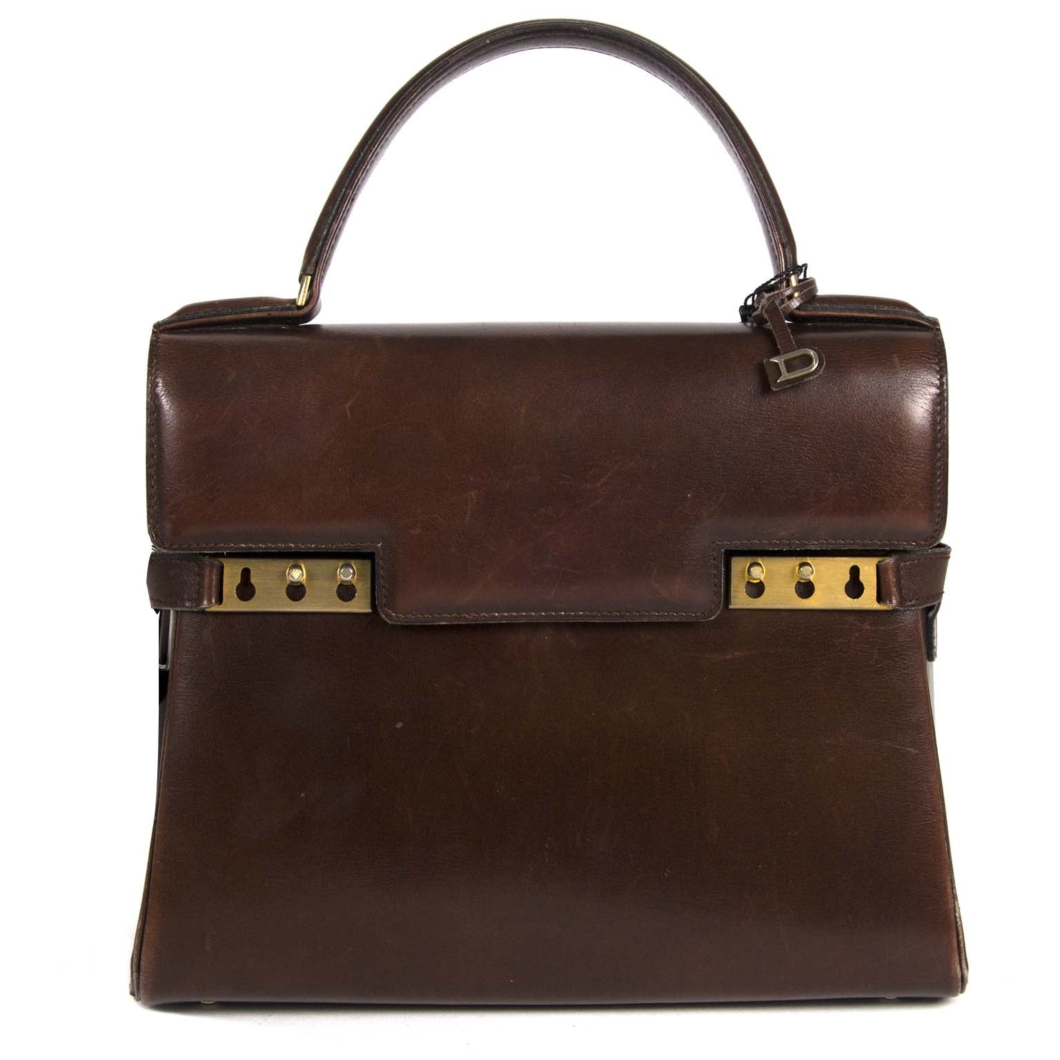 delvaux brown leather tempete mm now for sale at labellov vintage fashion webshop belgium
