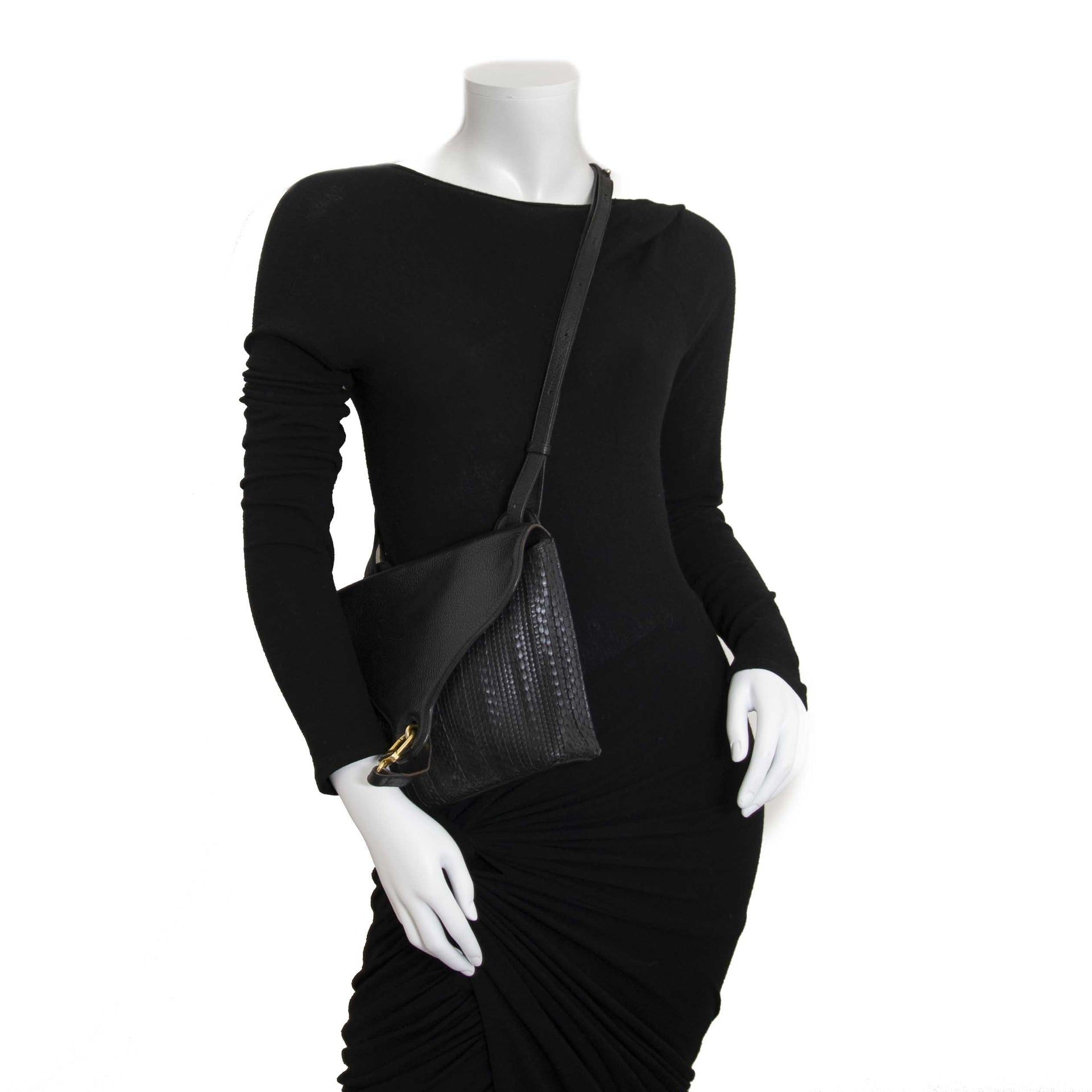 Delvaux Black Toile De Cuir Shoulder Bag now for sale at labellov vintage fashion webshop belgium